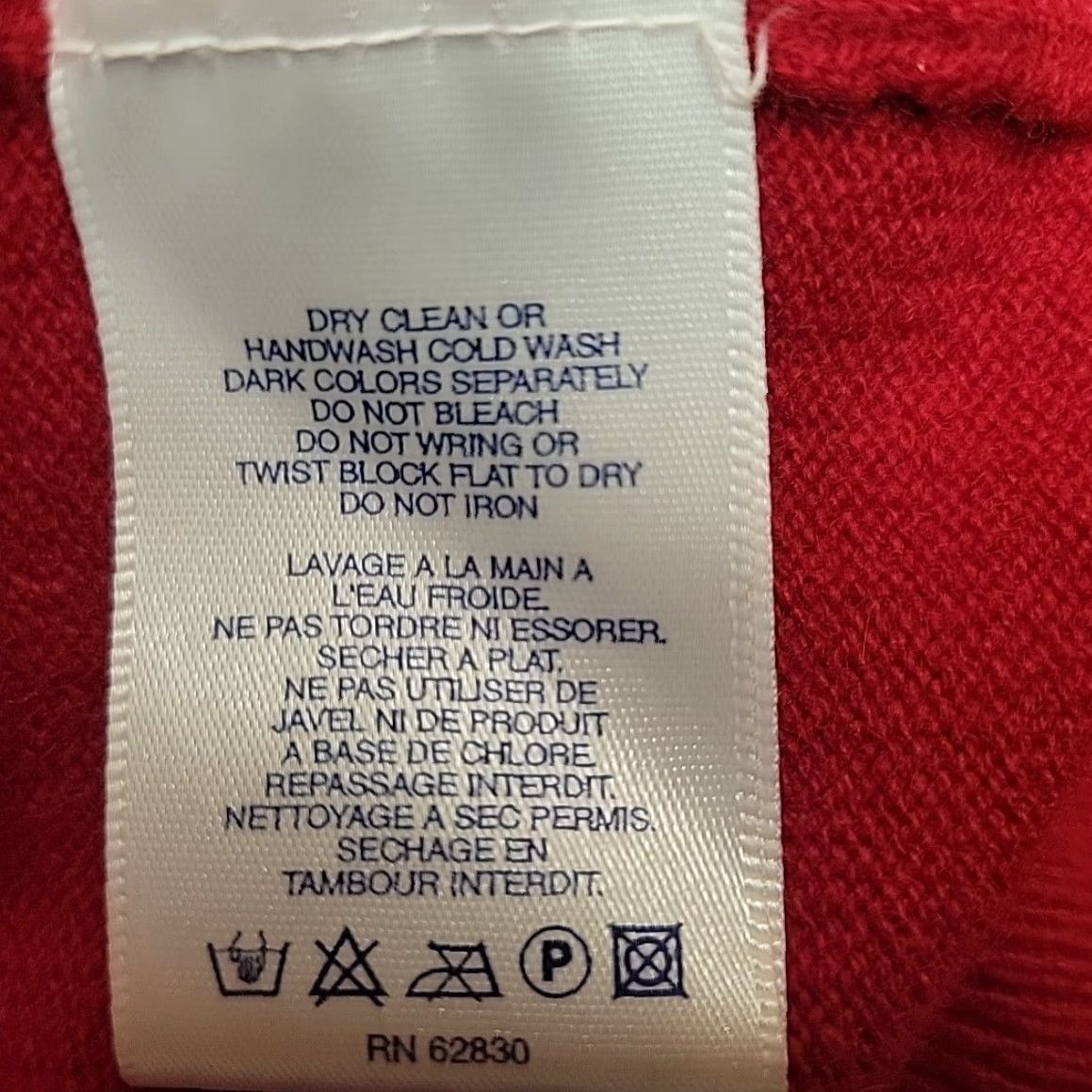Lands' End Lands' End Sweater Mens XL Red 100% Wool Pullover V-neck Classic Knit Crew Neck Casual Long Sleeve Solid Pattern Mens Size US XL / EU 56 / 4 - 6 Thumbnail