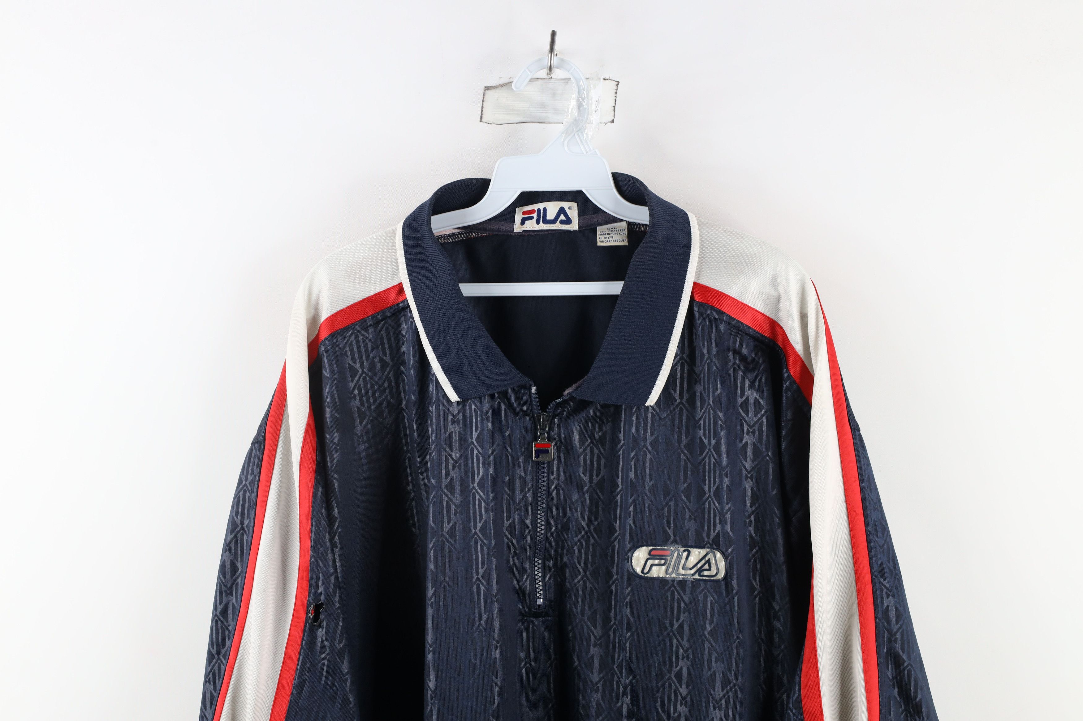Fila × Vintage Vintage 90s Fila Spell Out Collared Pullover Polo Shirt Size US XXL / EU 58 / 5 - 2 Thumbnail