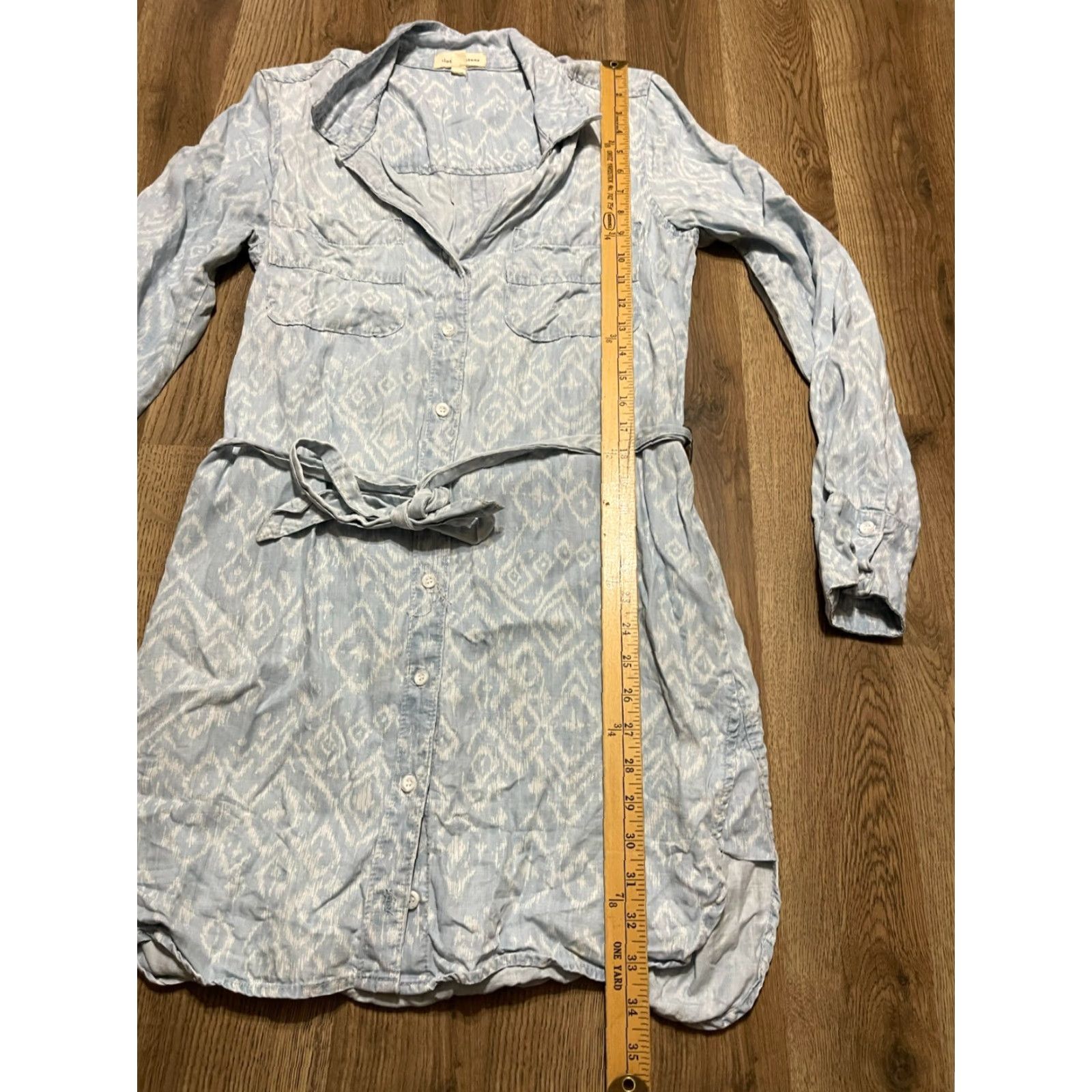 CLOT Cloth & Stone Dress Womens Small Blue White Button Up Long Sleeve Tie Waist Shirt Dress Women Small Casual 90s? Size S / US 4 / IT 40 - 6 Thumbnail