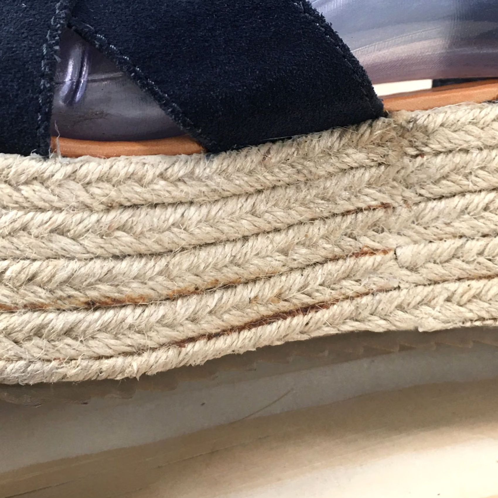 Vintage American Eagle Sandals Womens 7 Blue Fabric Platform Strappy Espadrile Wedge Size US 7 / IT 37 - 7 Thumbnail