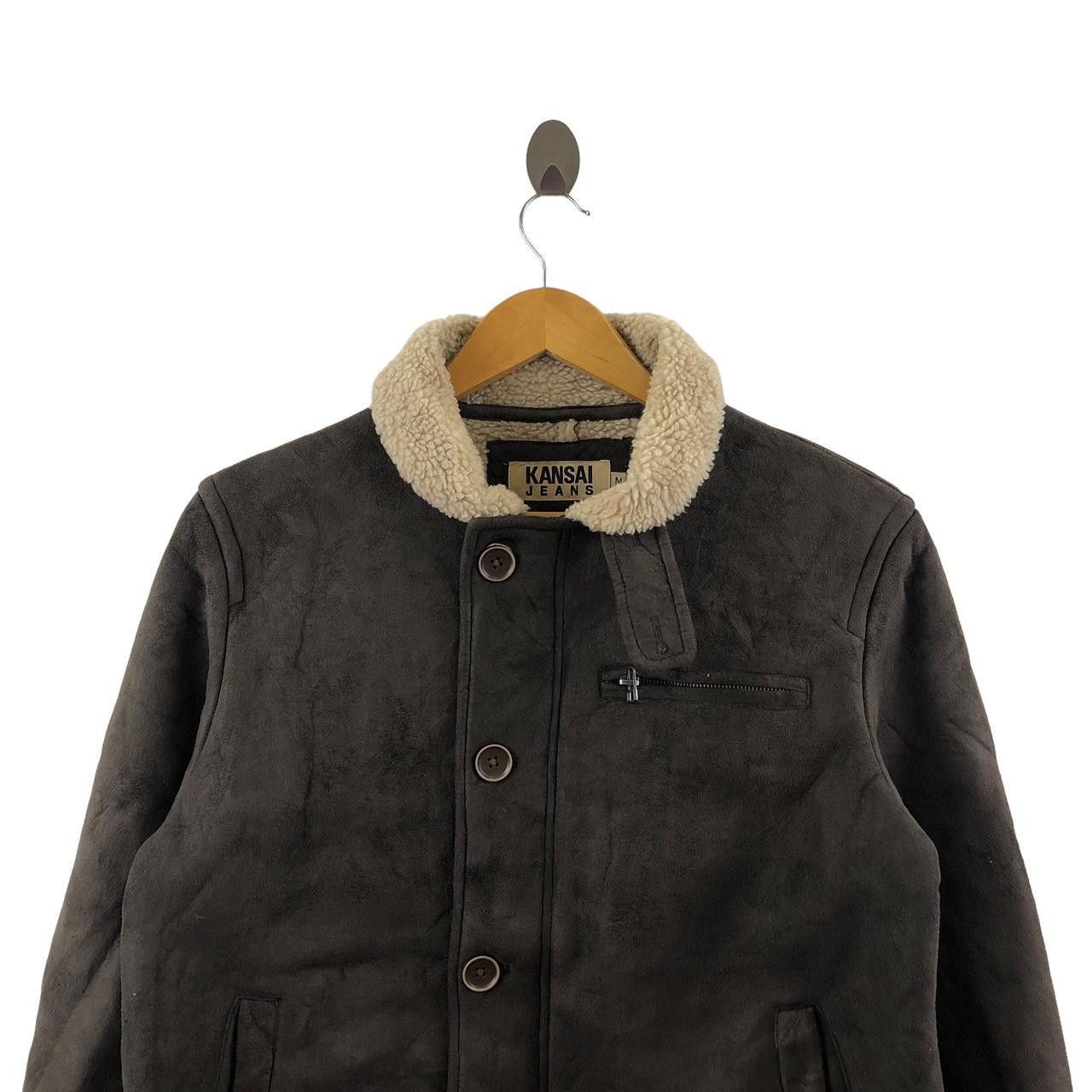 Kansai Yamamoto Vintage KANSAI YAMAMOTO JEANS Shearling Bomber Jacket Size M / US 6-8 / IT 42-44 - 3 Thumbnail