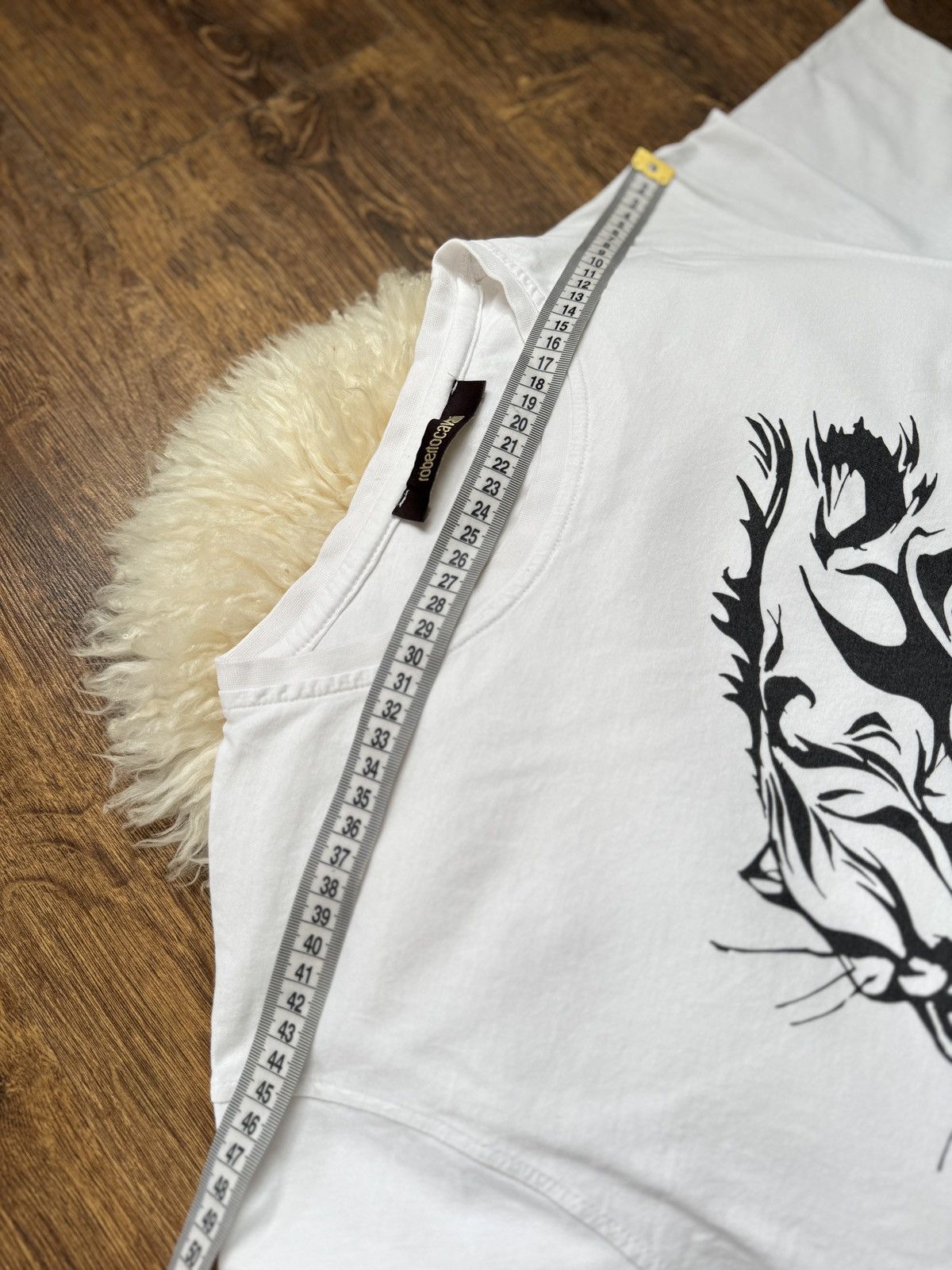 Roberto Cavalli Roberto Cavalli White Embellished Lion Crewneck T-Shirt Size US XXL / EU 58 / 5 - 6 Thumbnail