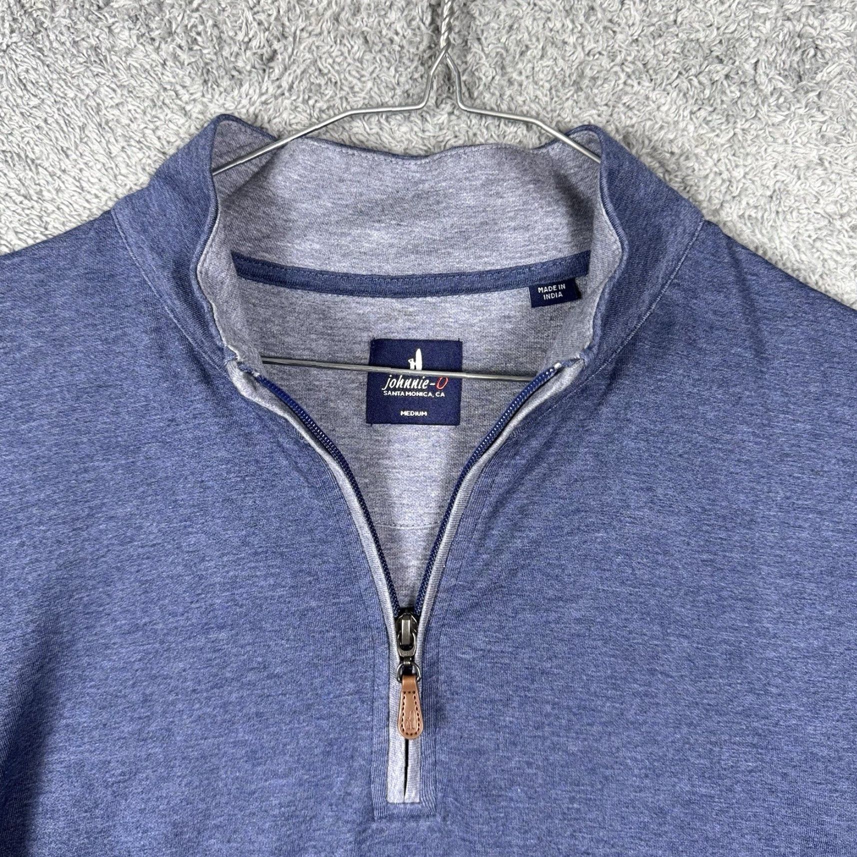 johnnie-O johnnie-O Sweater Pullover 1/4 Zip Men M Blue Mock Neck 1/4 Zip Logo Casual Preppy Beach Golf Outdoor - Mens Size US M / EU 48-50 / 2 - 5 Thumbnail