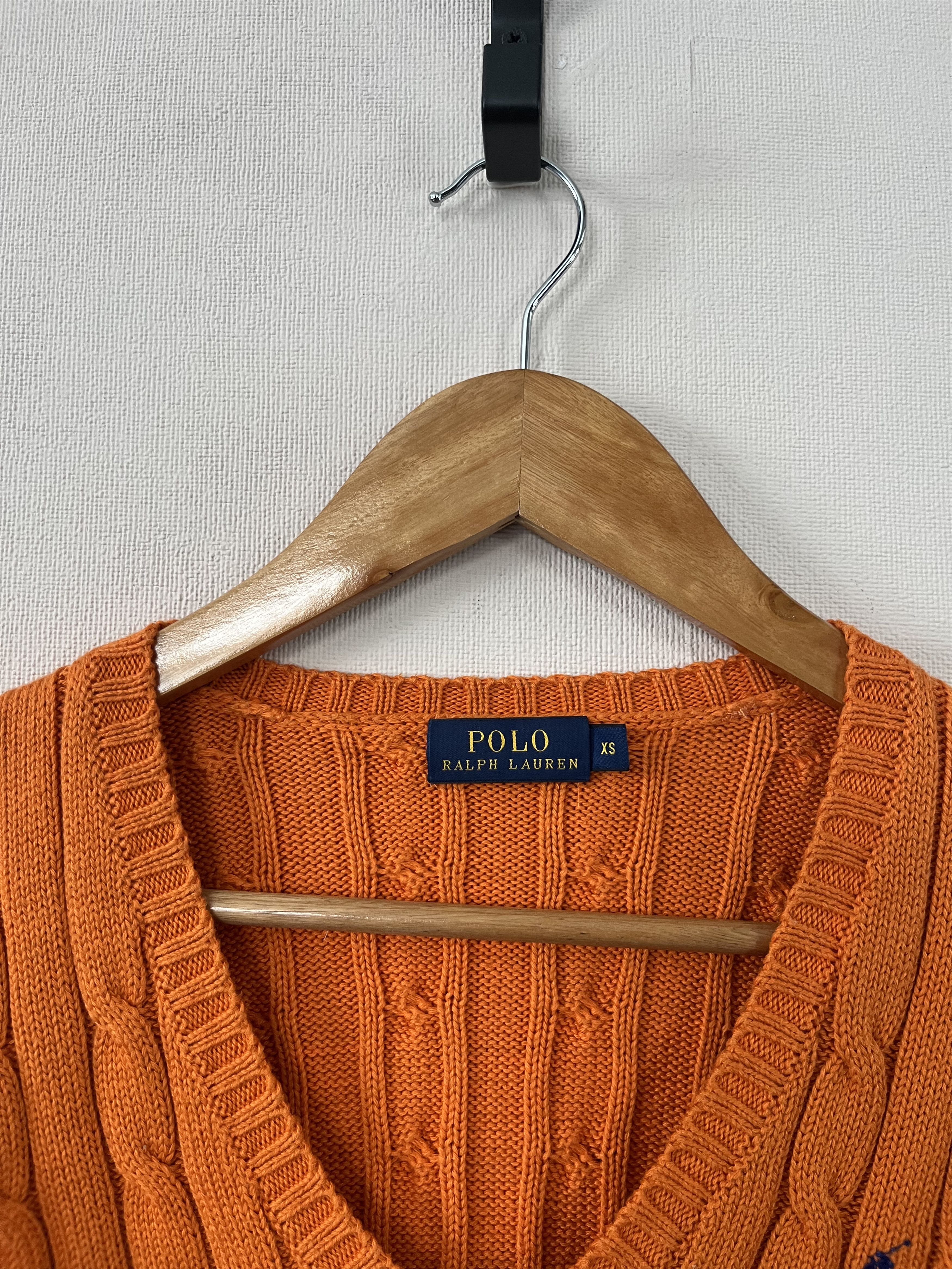 Polo Ralph Lauren Polo Ralph Lauren Cable Knit Sweater Womens Orange V Neck Size XS / US 0-2 / IT 36-38 - 3 Thumbnail