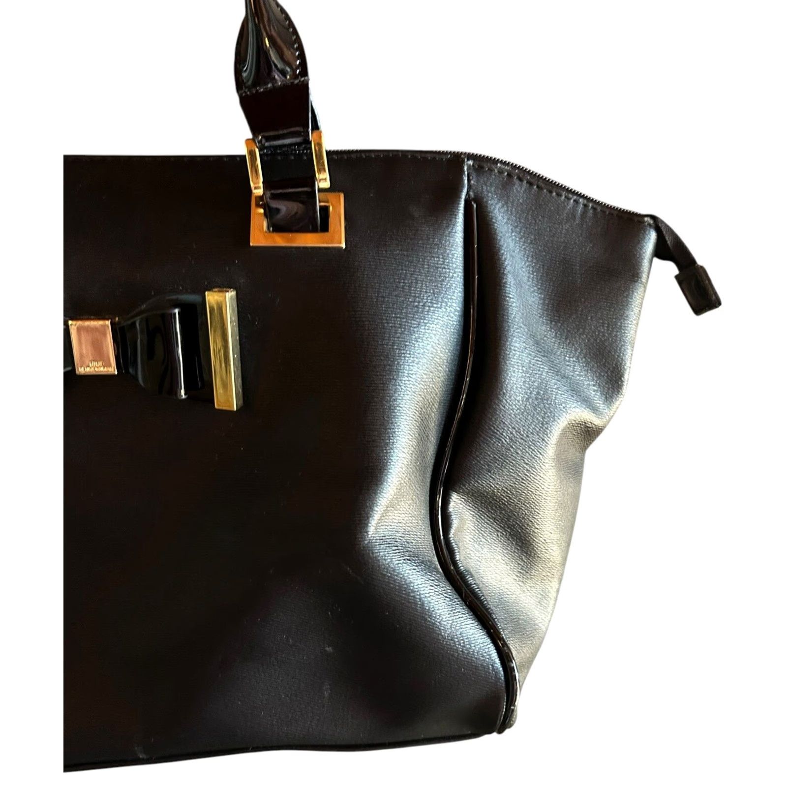 Vintage Lulu Guinness Ladies Purse Black Bow Shoulder Handbag Double Handles Bag Size ONE SIZE - 3 Thumbnail