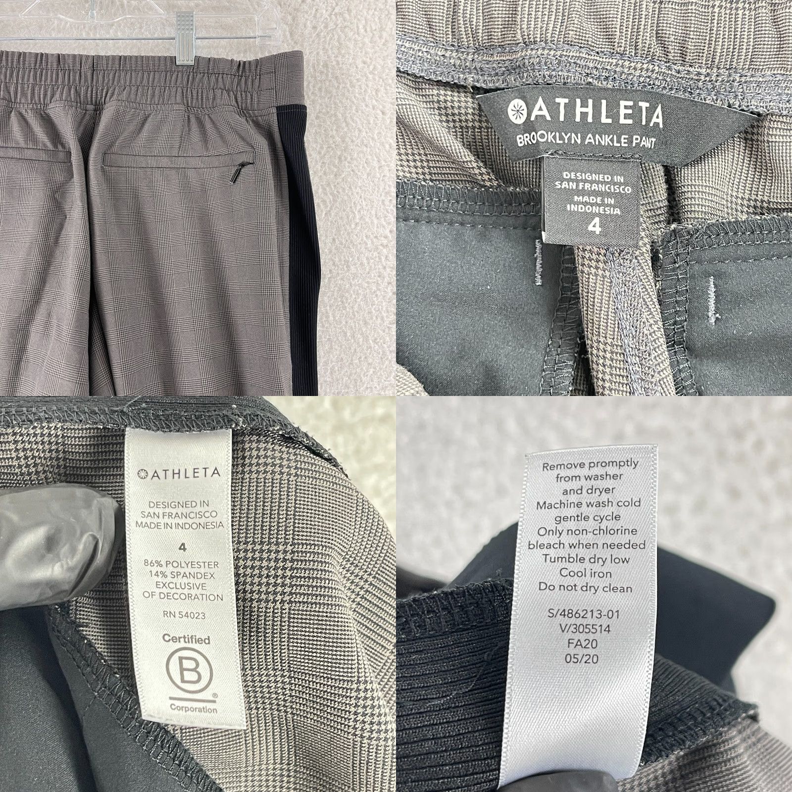 Athleta Athleta Brooklyn Ankle Pants Womens Size 4 Brown Houndstooth Pull On Straight Shirt Size 27" / US 4 / IT 40 - 9 Thumbnail