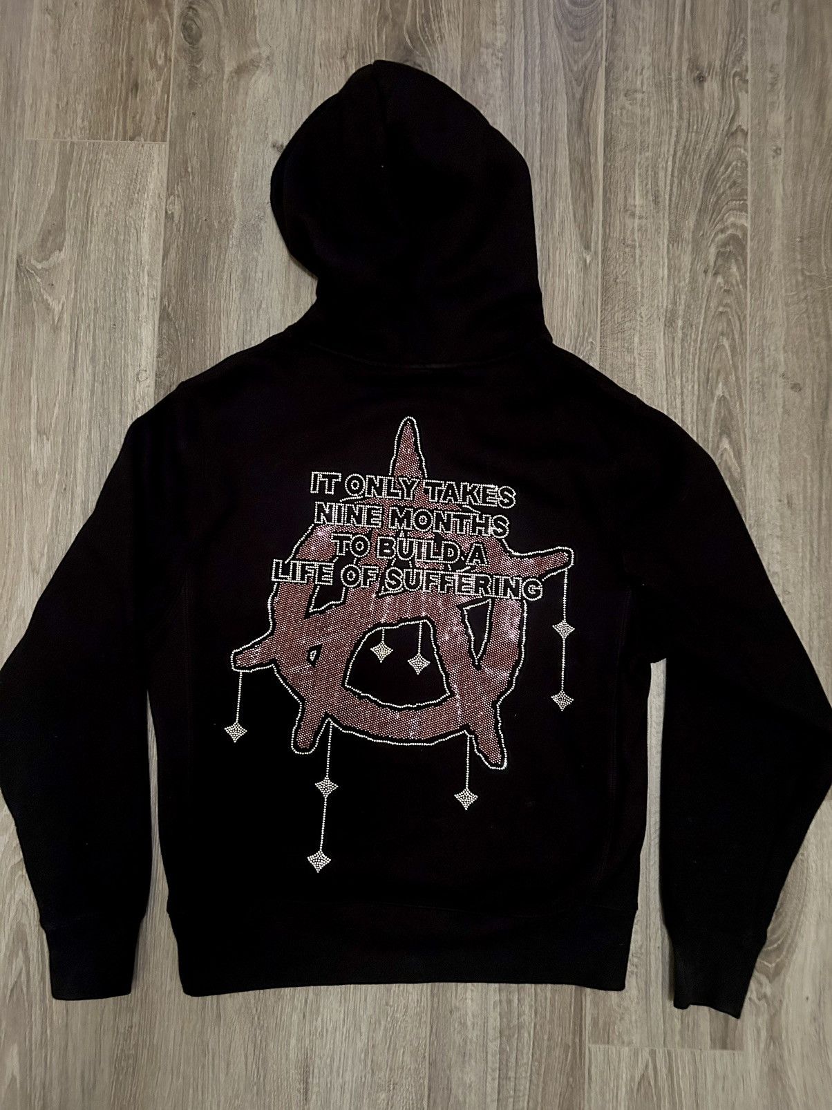 Revenge rhinestone hoodie sale