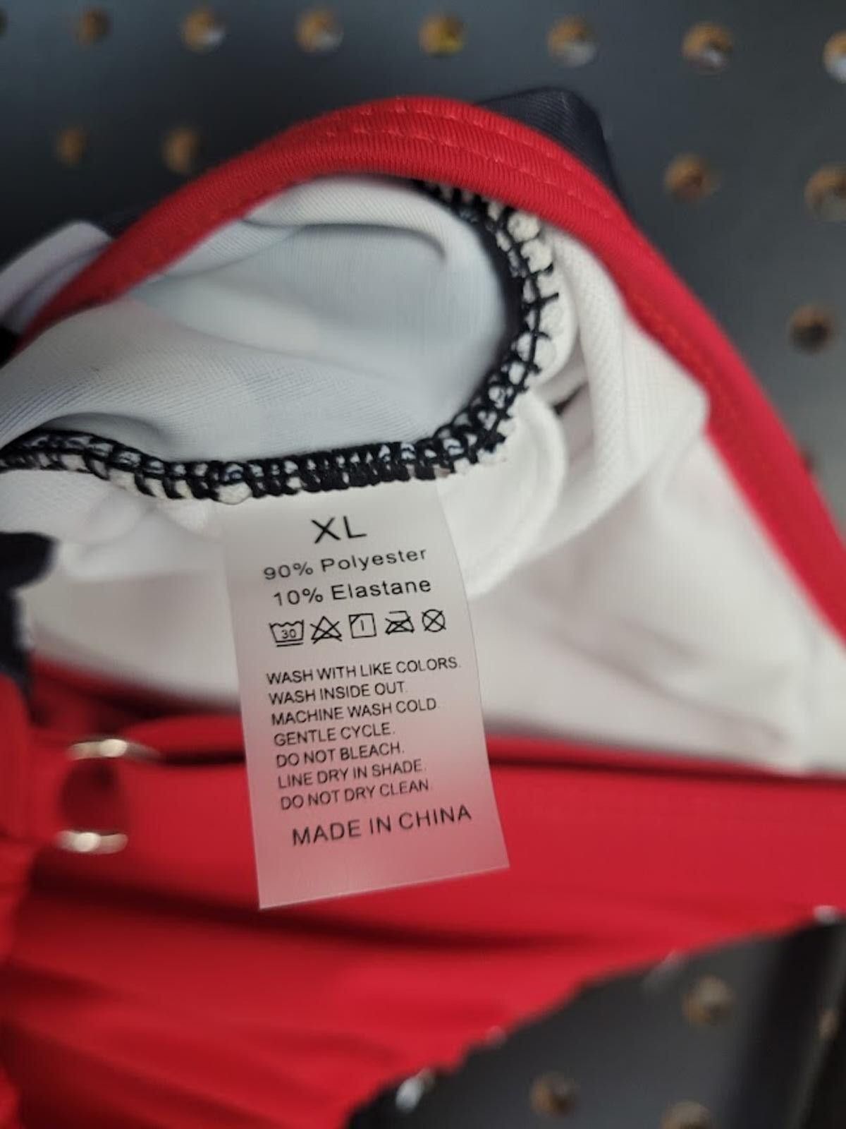 The Unbranded Brand Red Polka Dot Blouson Tankini Top – Adjustable Straps Size XL / US 12-14 / IT 48-50 - 3 Thumbnail