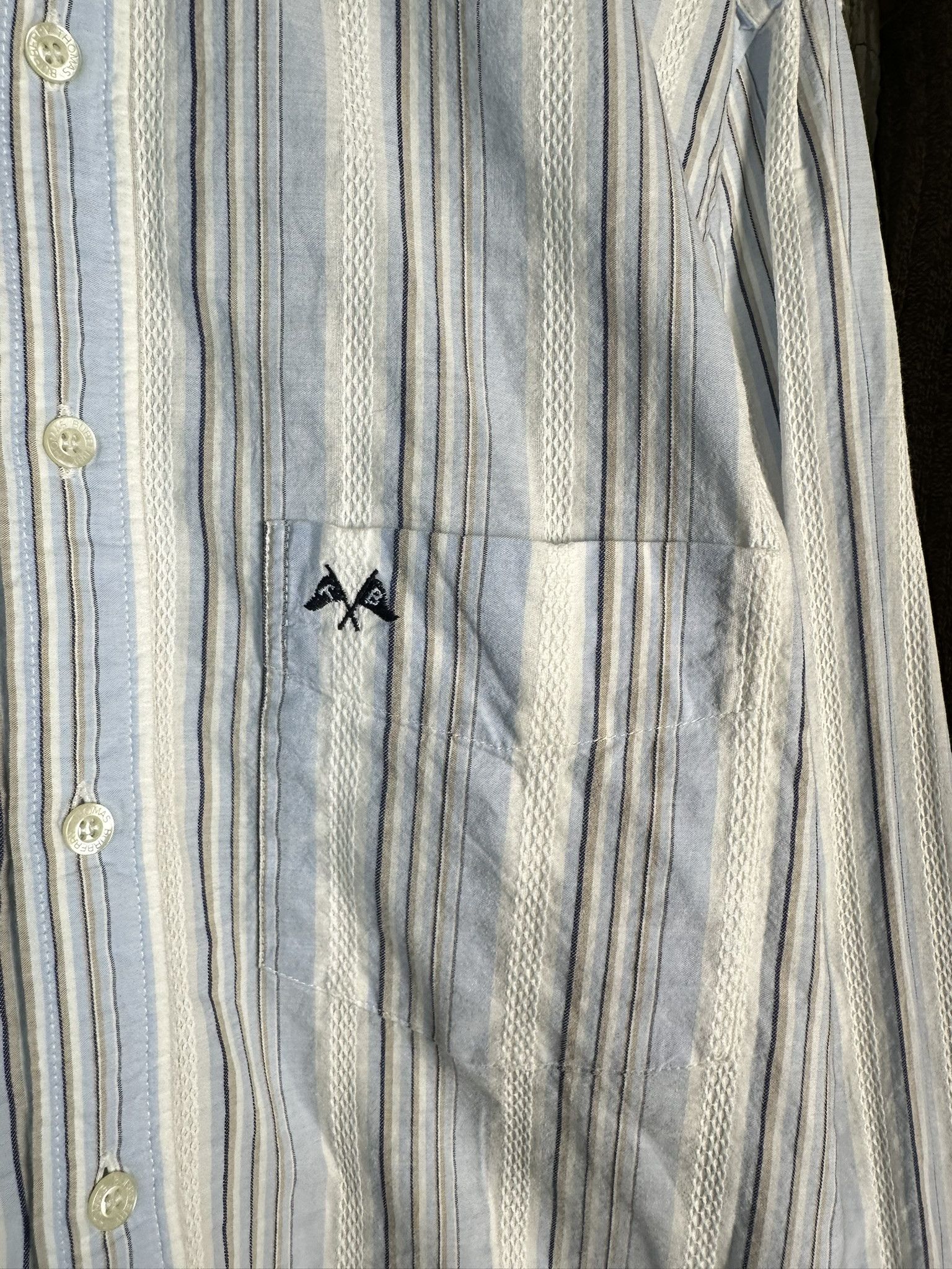 Burberry Vintage Thomas Burberry Stripped Button Up Shirt Size US L / EU 52-54 / 3 - 5 Thumbnail