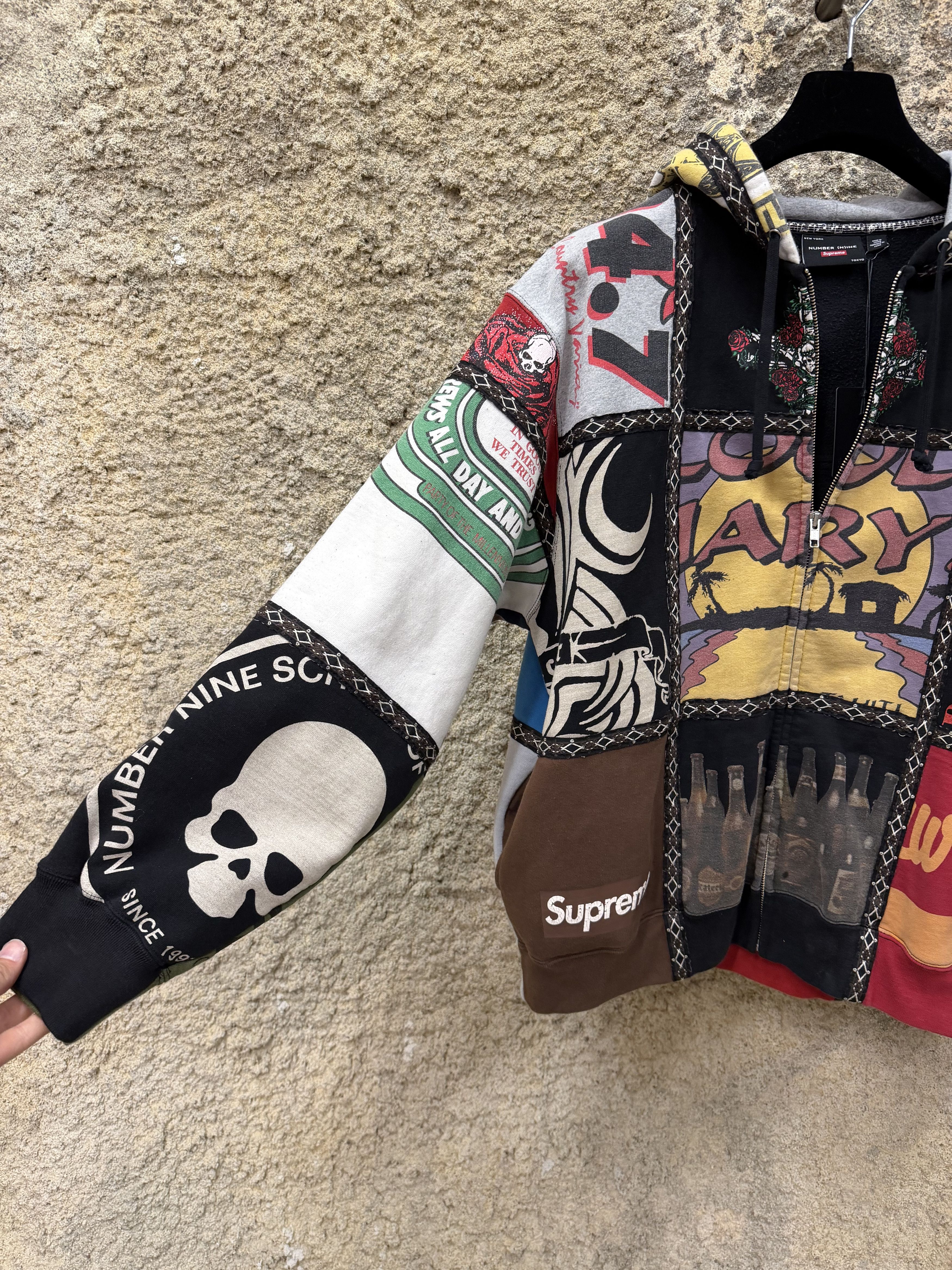 Number (N)ine × Supreme Supreme number nine patchwork zip up hoodie Size US L / EU 52-54 / 3 - 3 Thumbnail
