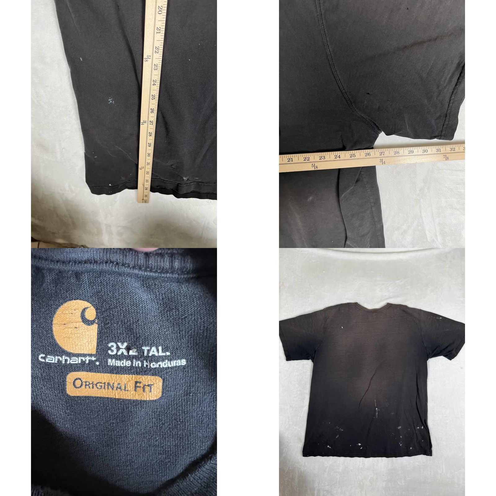 Carhartt Carhartt Pocket T-Shirt Mens 3XLT Black K87 Workwear Paint Stains Distressed Size US XXL / EU 58 / 5 - 8 Thumbnail