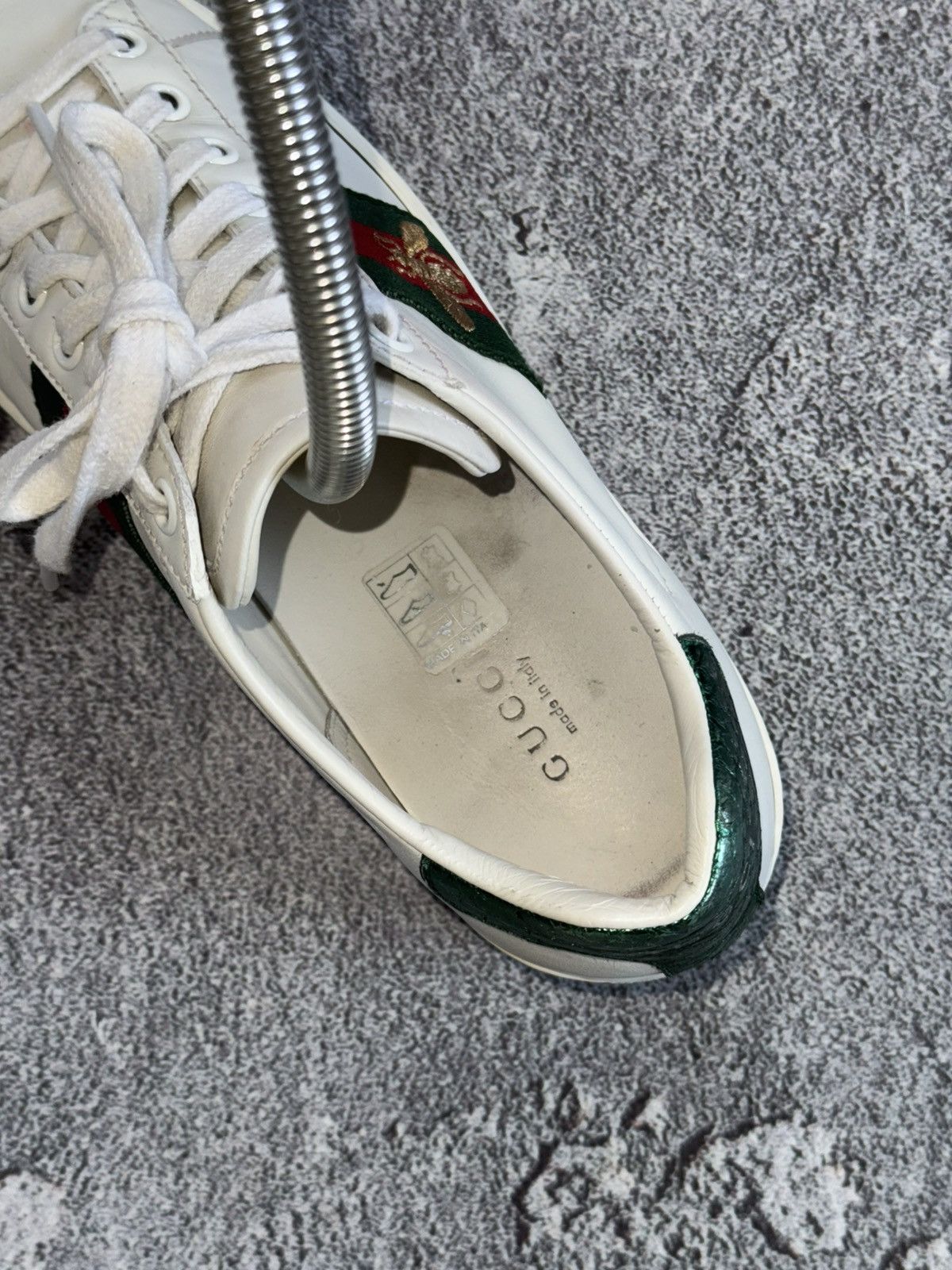 Designer × Gucci Gucci 36size white ACE leather low top sneakers shoes 431942 Size US 6 / IT 36 - 16 Thumbnail