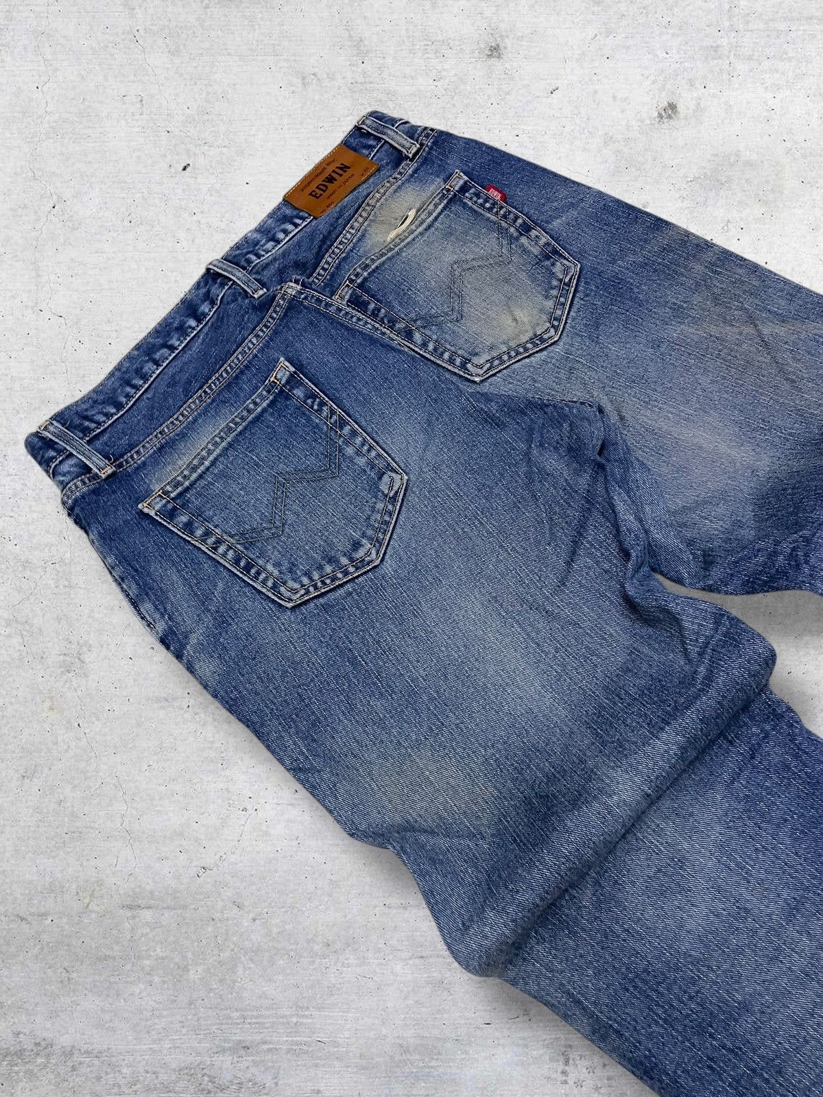 Edwin VINTAGE EDWIN DESIGNER 90S JAPAN MUDWASH DISTRESSED OG DENIM Size US 33 - 14 Thumbnail