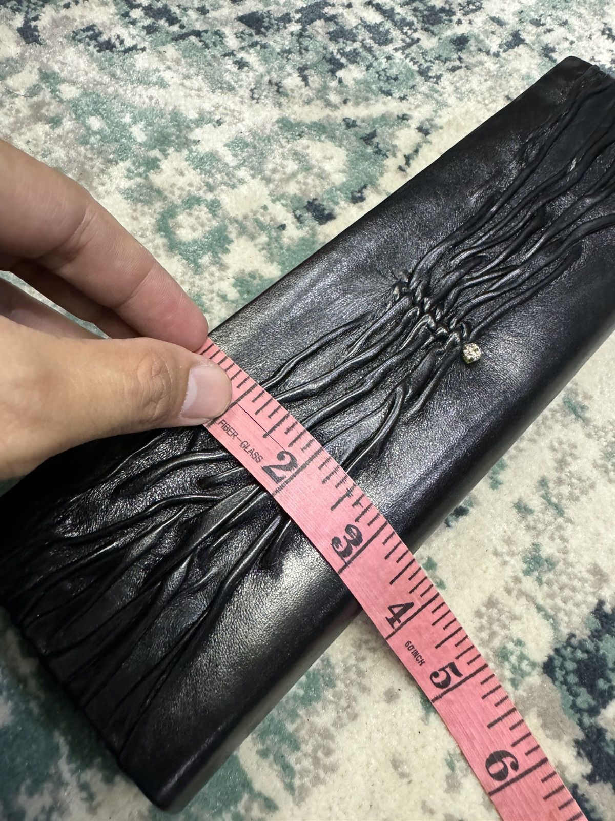 Other LEU LOCATI ITALY CRUMPLE LEATHER PATTERN CLUTCH Size ONE SIZE - 7 Thumbnail