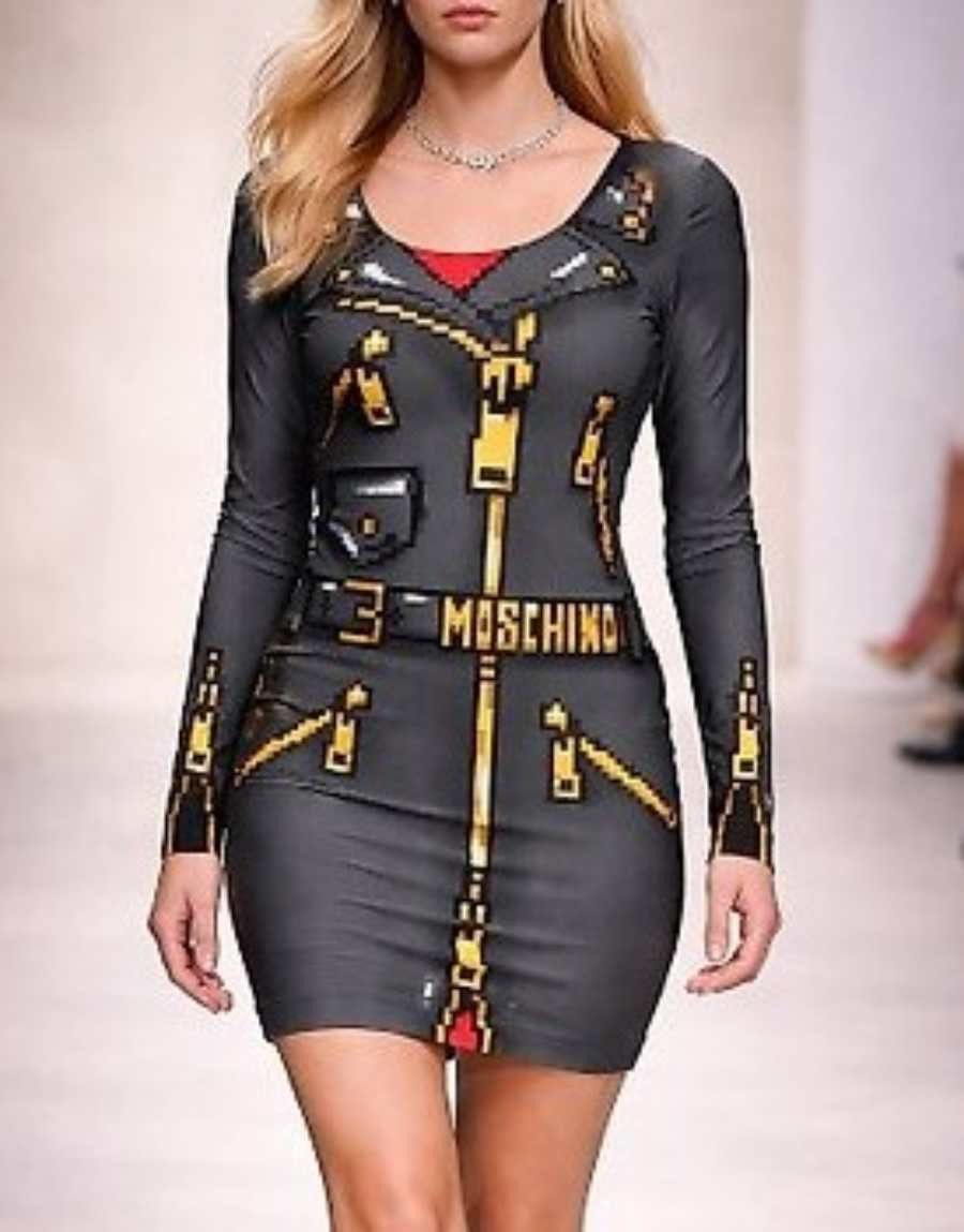 Moschino Moschino Couture Sims Pixel Capsule Gamer Midi Dress Size M / US 6-8 / IT 42-44 - 1 Thumbnail