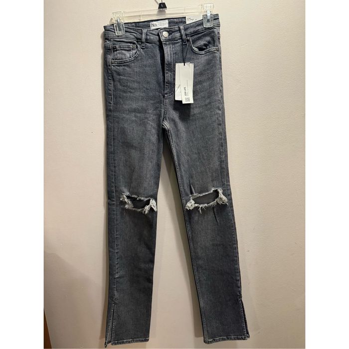Zara New Zara Pants & Jeans High Rise Full Length Split Distr Grailed