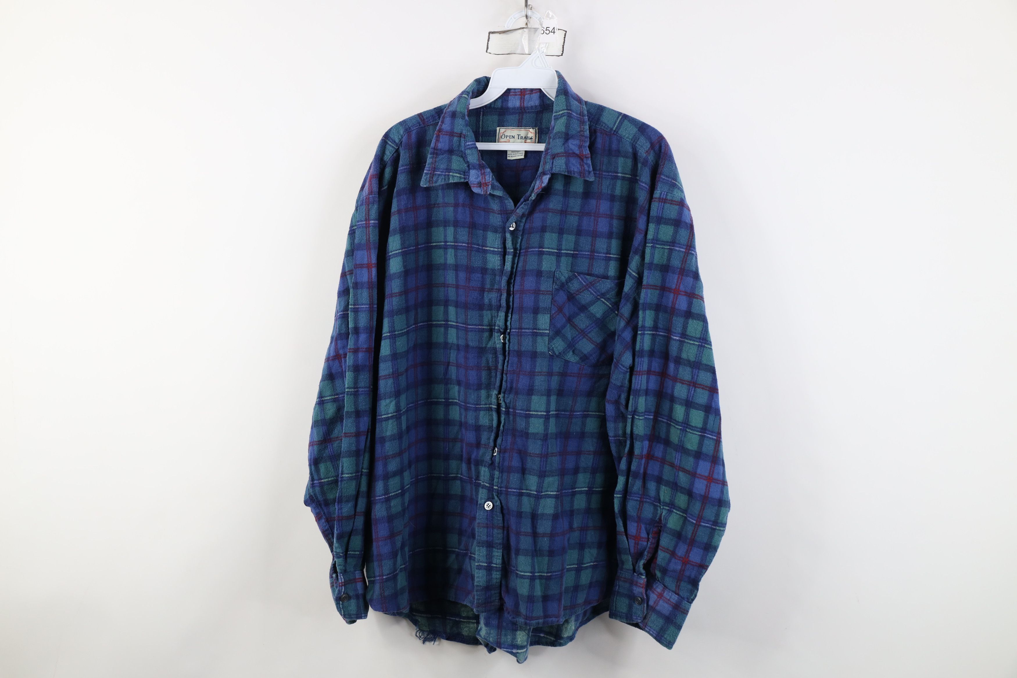 Vintage Vintage 90s Streetwear Flannel Collared Button Shirt Size US XXL / EU 58 / 5 - 1 Thumbnail