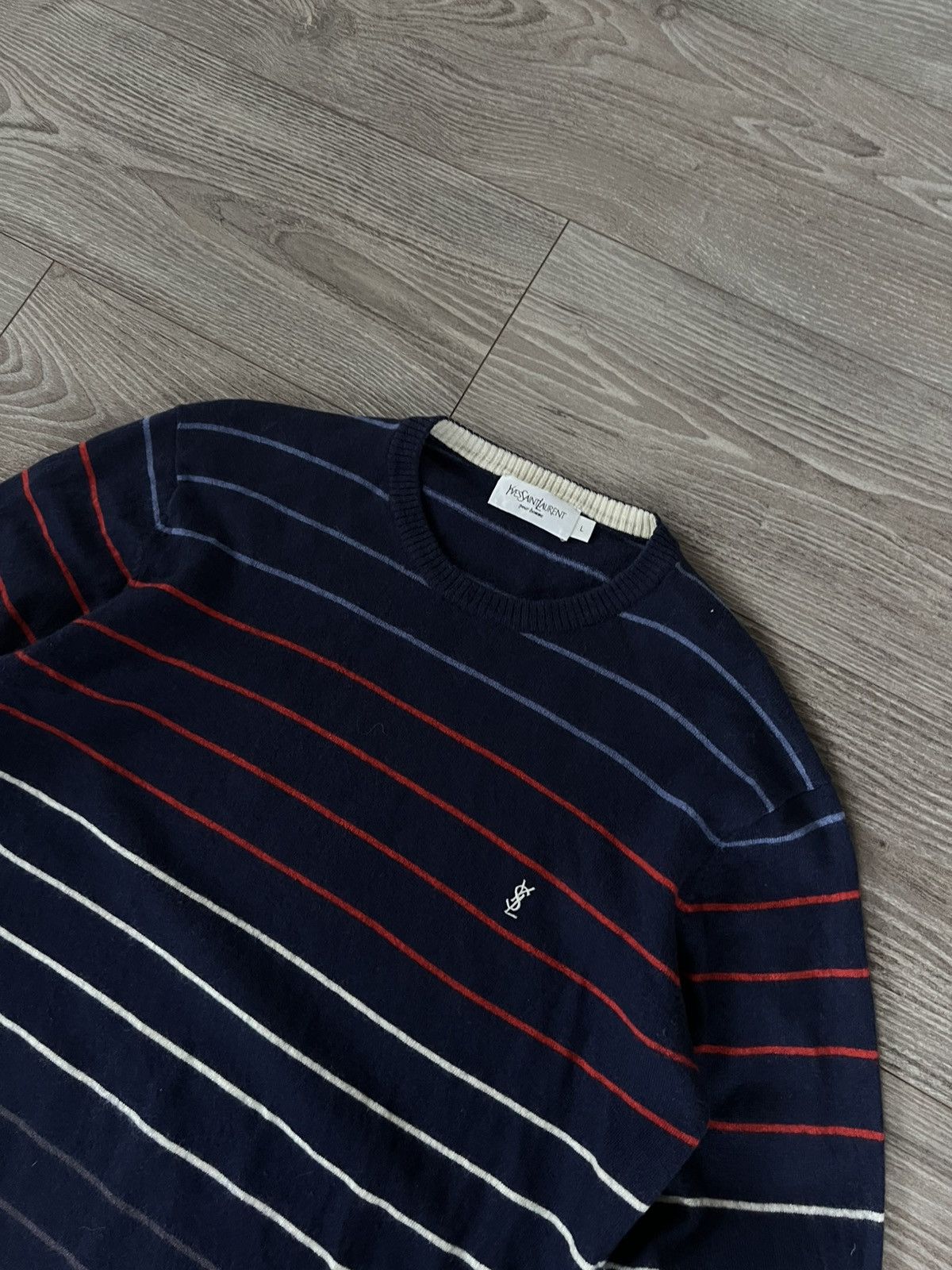 Yves Saint Laurent ‼️Vintage YSL YvesSaintLaurent Wool Knit Logo Sweater ‼️ Size US M / EU 48-50 / 2 - 7 Thumbnail