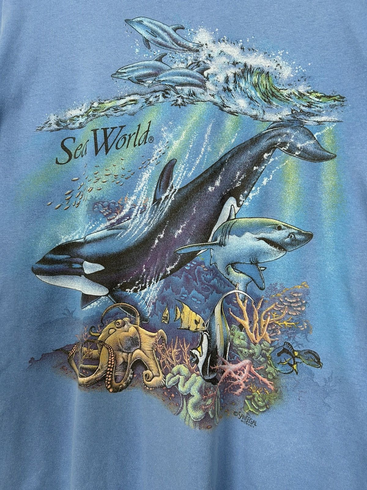 Vintage Vintage Sea World 90s Single Stitch Graphic Tee Hype Rare Size US L / EU 52-54 / 3 - 3 Thumbnail