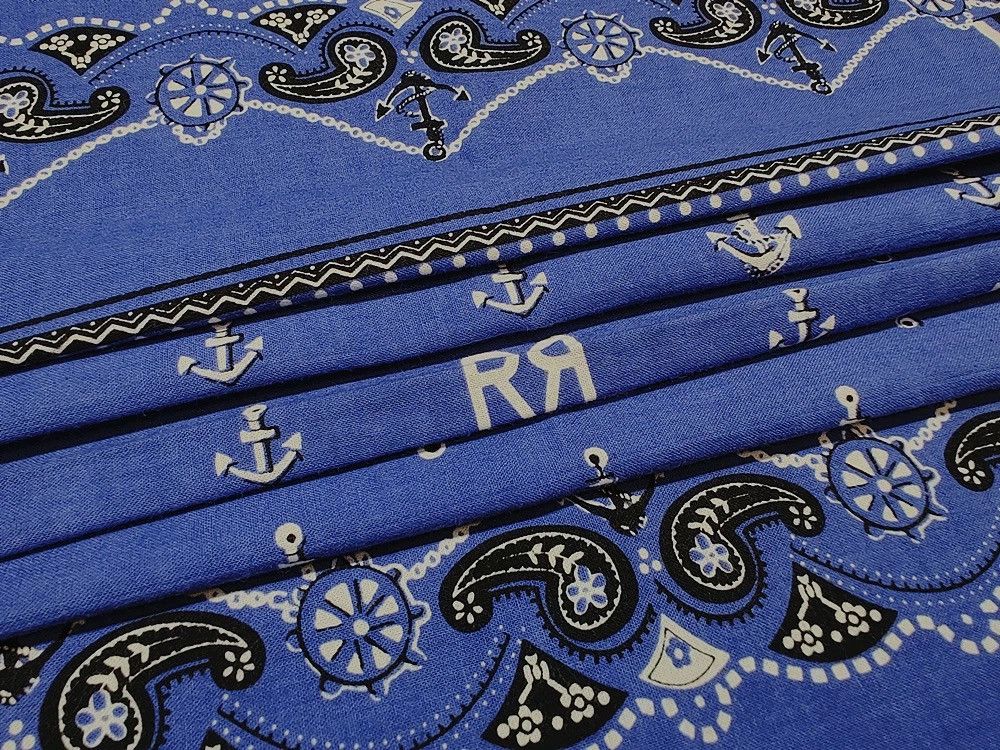 RRL Ralph Lauren RRL INDIGO Bandana COTTON Scarf handkerchief Size ONE SIZE - 15 Thumbnail