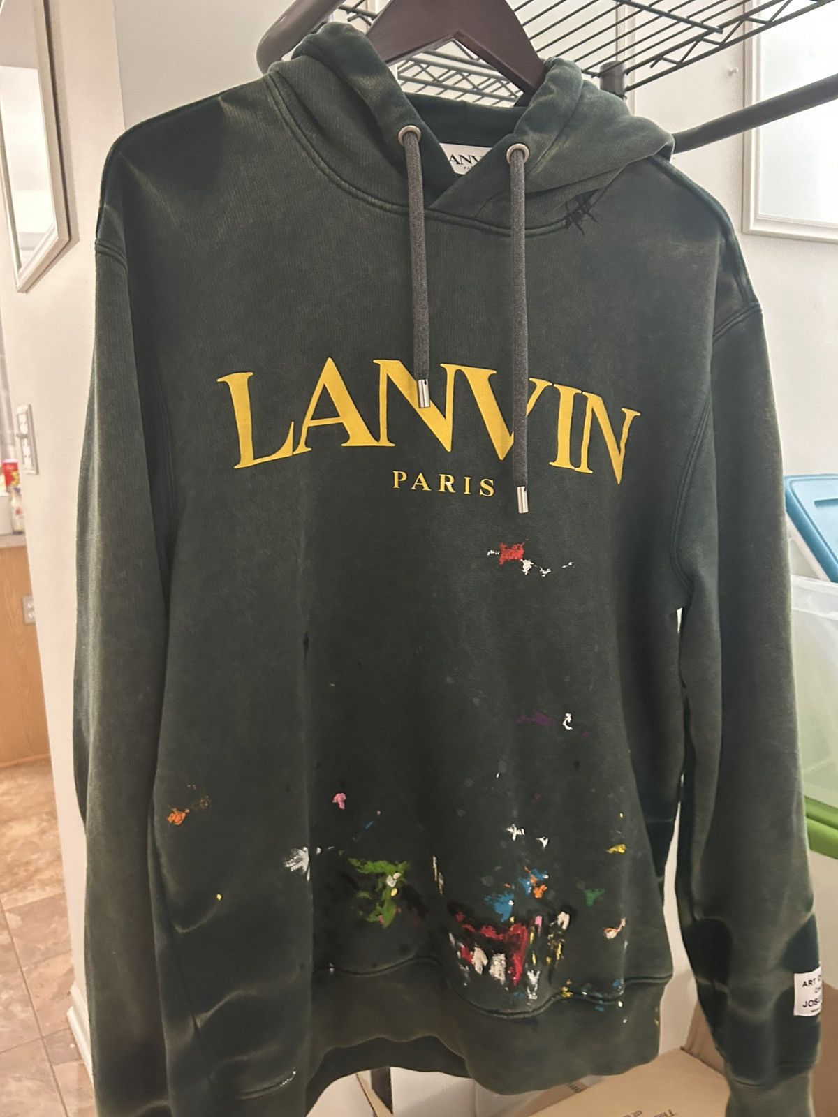Gallery Dept. x LANVIN(ランバン) 2021SS パーカー Lanvin x Gallery Dept. Logo Hoodie With A Worn Effect And