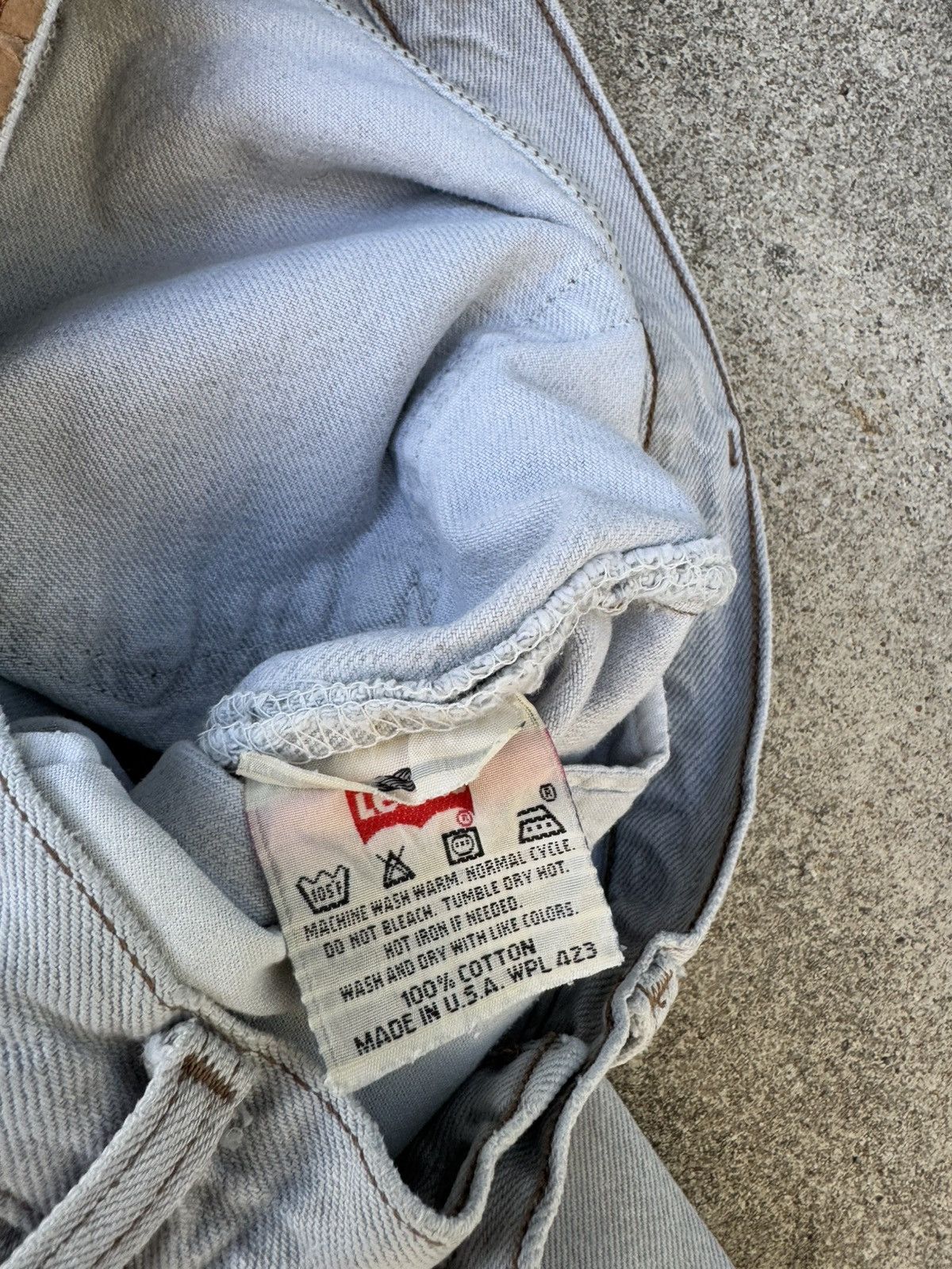 Levi's × Vintage Vtg 90’s Levi’s 501xx Buttonfly Straight Cream Jeans 29x29 Size US 29 - 8 Thumbnail
