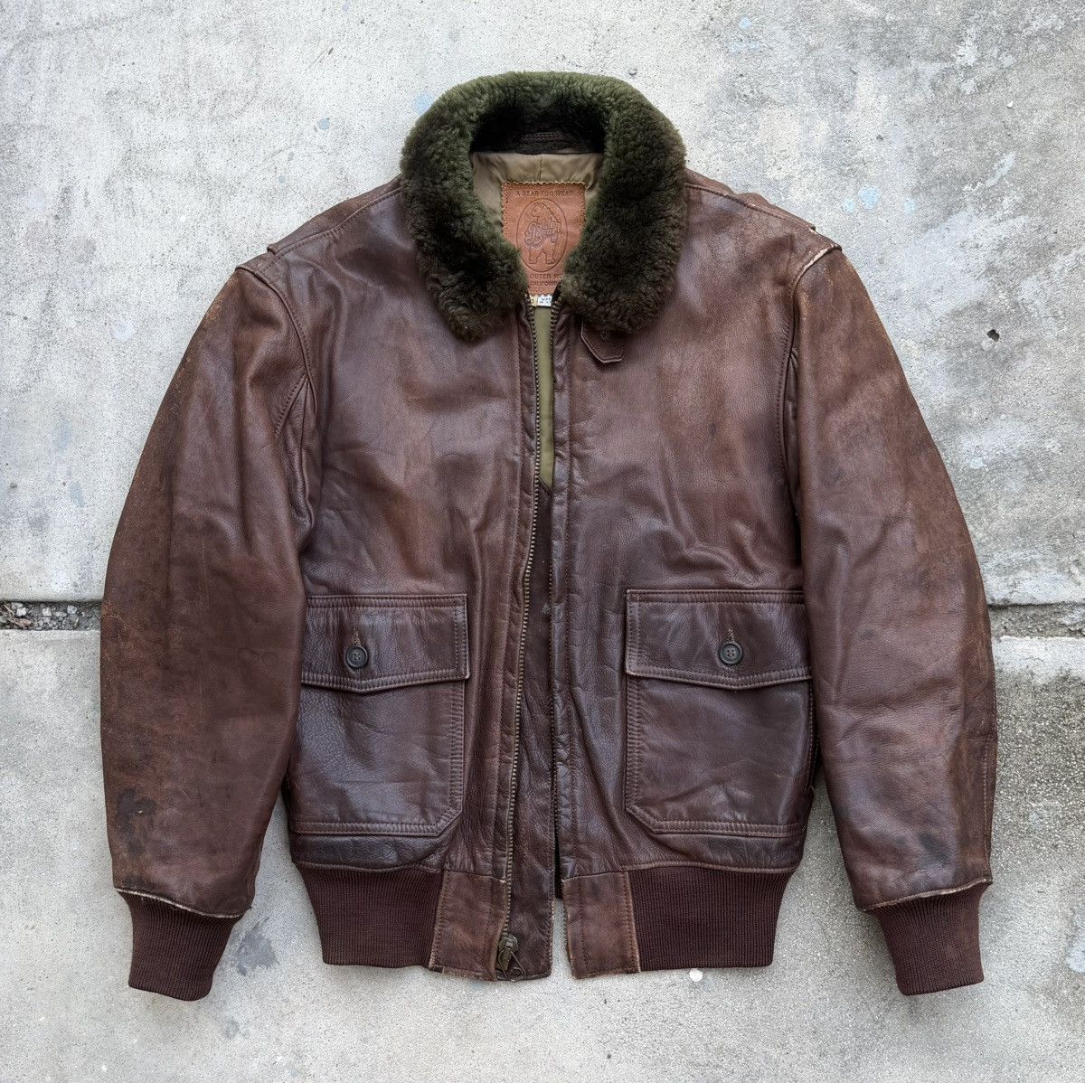 Golden Bear Vintage 70s Golden Bear Leather Flight Jacket Size US M / EU 48-50 / 2 - 1 Thumbnail