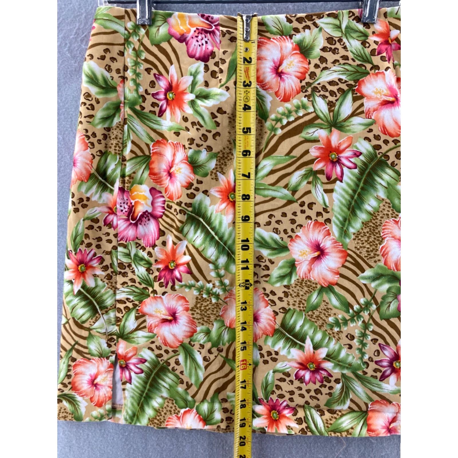 Worthington Worthington Stretch Pencil Skirt Womens 10 Multicolor Floral Print Knee Length 90s Style Size 32" / US 10 / IT 46 - 4 Thumbnail