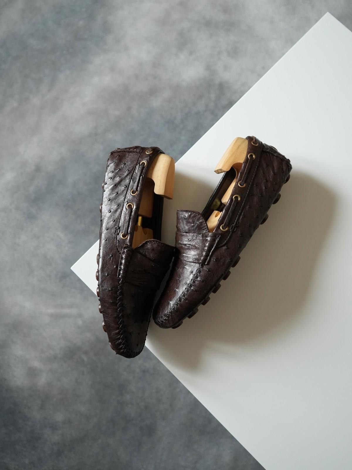 Saint Laurent Paris 2000s Yves Saint Laurent by Tom Ford Ostrich Penny Loafers Size US 8 / EU 41 - 9 Thumbnail