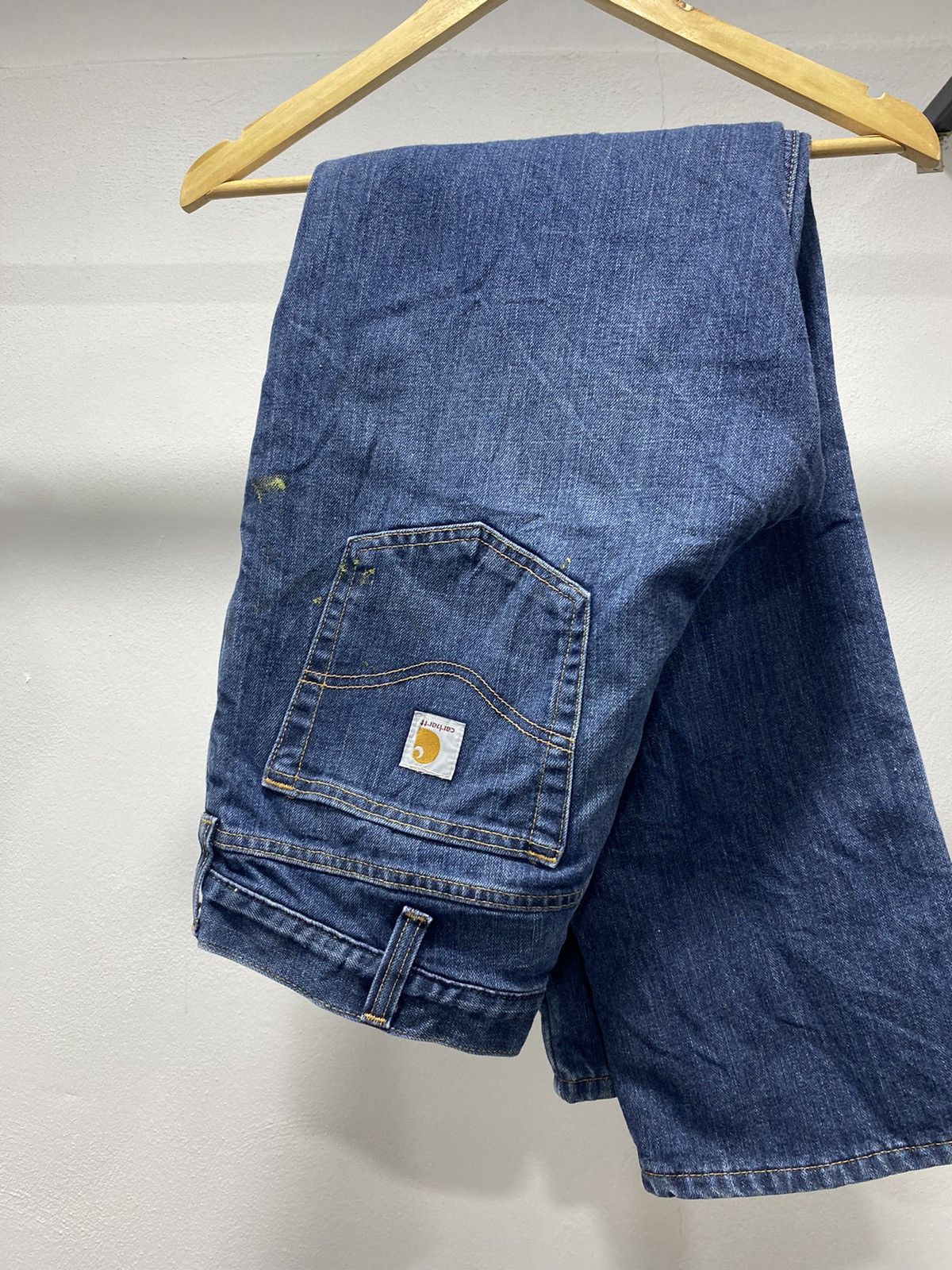 Carhartt × Vintage Vintage Carhartt Paint Splatter Denim 90s Winter Size US 35 - 2 Thumbnail