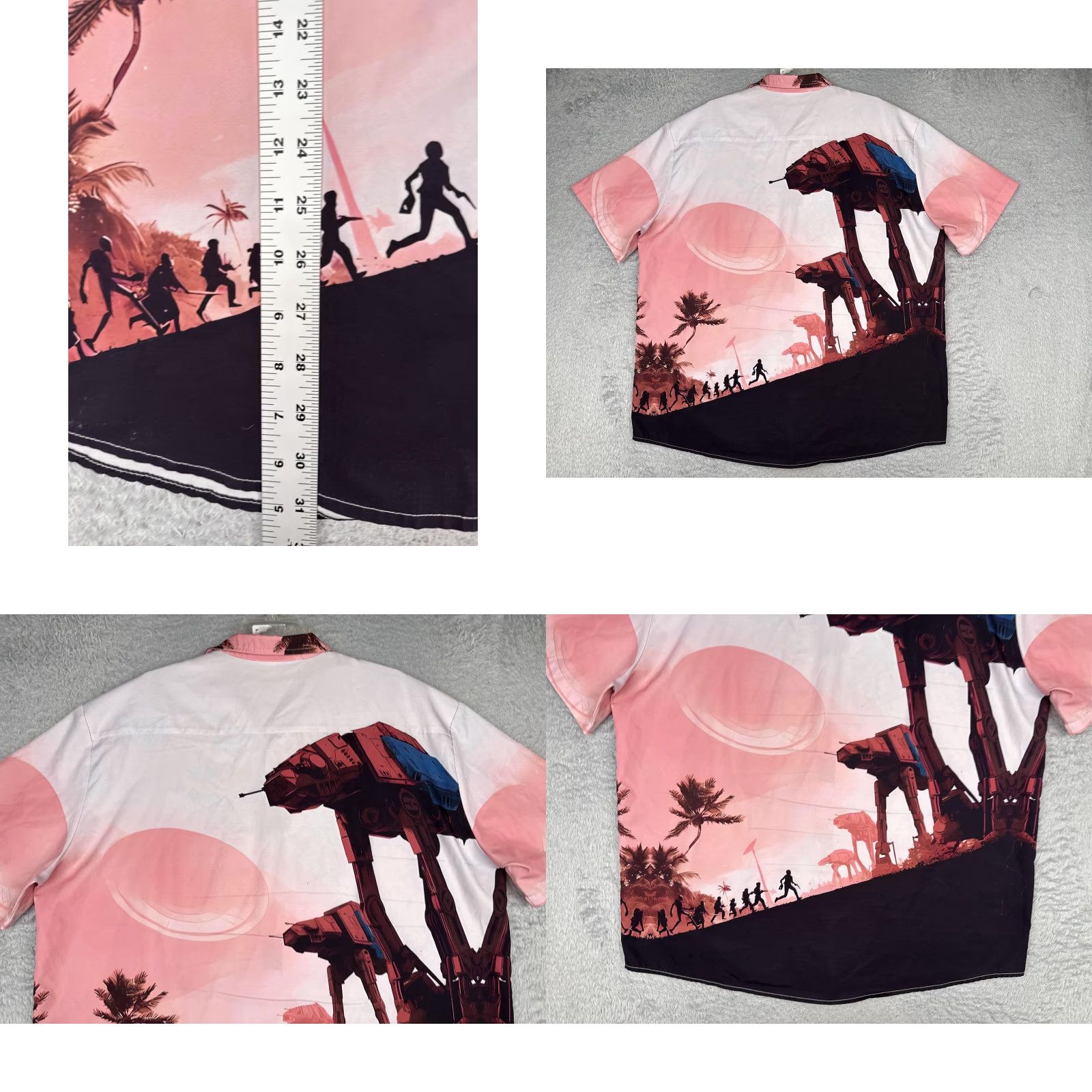 Star Wars HOO Shirt Mens 2XL Multicolor Short Sleeve Hawaiian Button Up Star Wars AT-AT Size US XXL / EU 58 / 5 - 9 Thumbnail