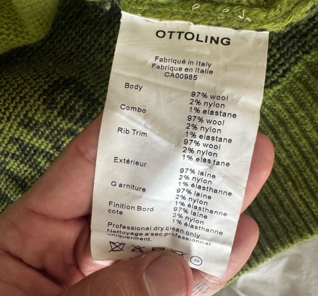 Ottolinger Ottolinger Green Moabit Wool Sweater Size Large Size L / US 10 / IT 46 - 3 Thumbnail