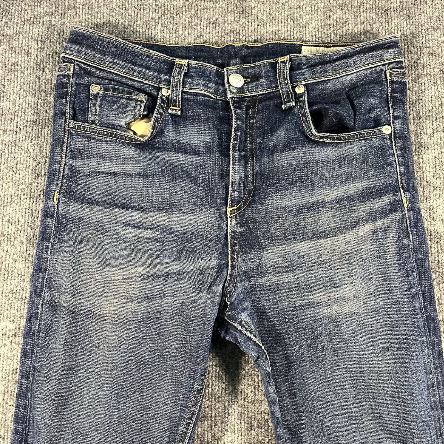 Rag & Bone Rag & Bone Women's Jeans Skinny High Rise 28 Blue Medium Wash Whiskers W1532K520ELC Size 28" / US 6 / IT 42 - 2 Thumbnail