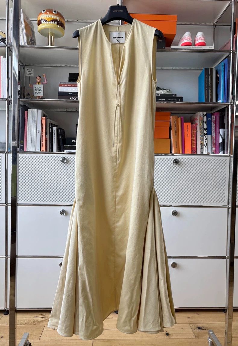 Jil Sander Jil Sander Yellow satin sleeveless long dress Size XXS / US 00 / IT 34 - 1 Thumbnail
