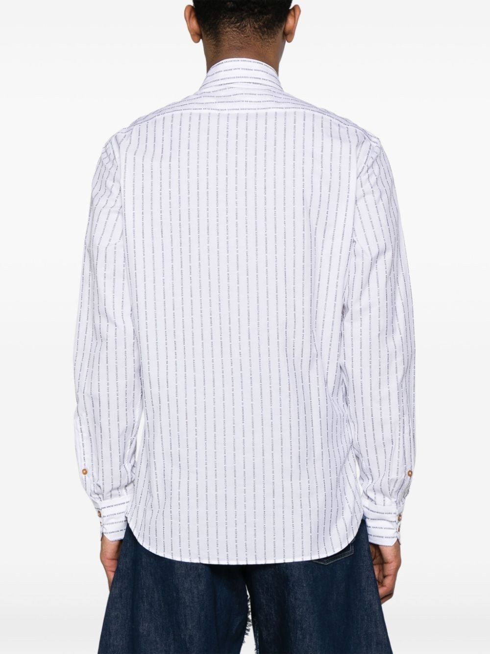 Vivienne Westwood o1y0525 Logo Patterned Shirt in White/Black Size US S / EU 44-46 / 1 - 4 Thumbnail