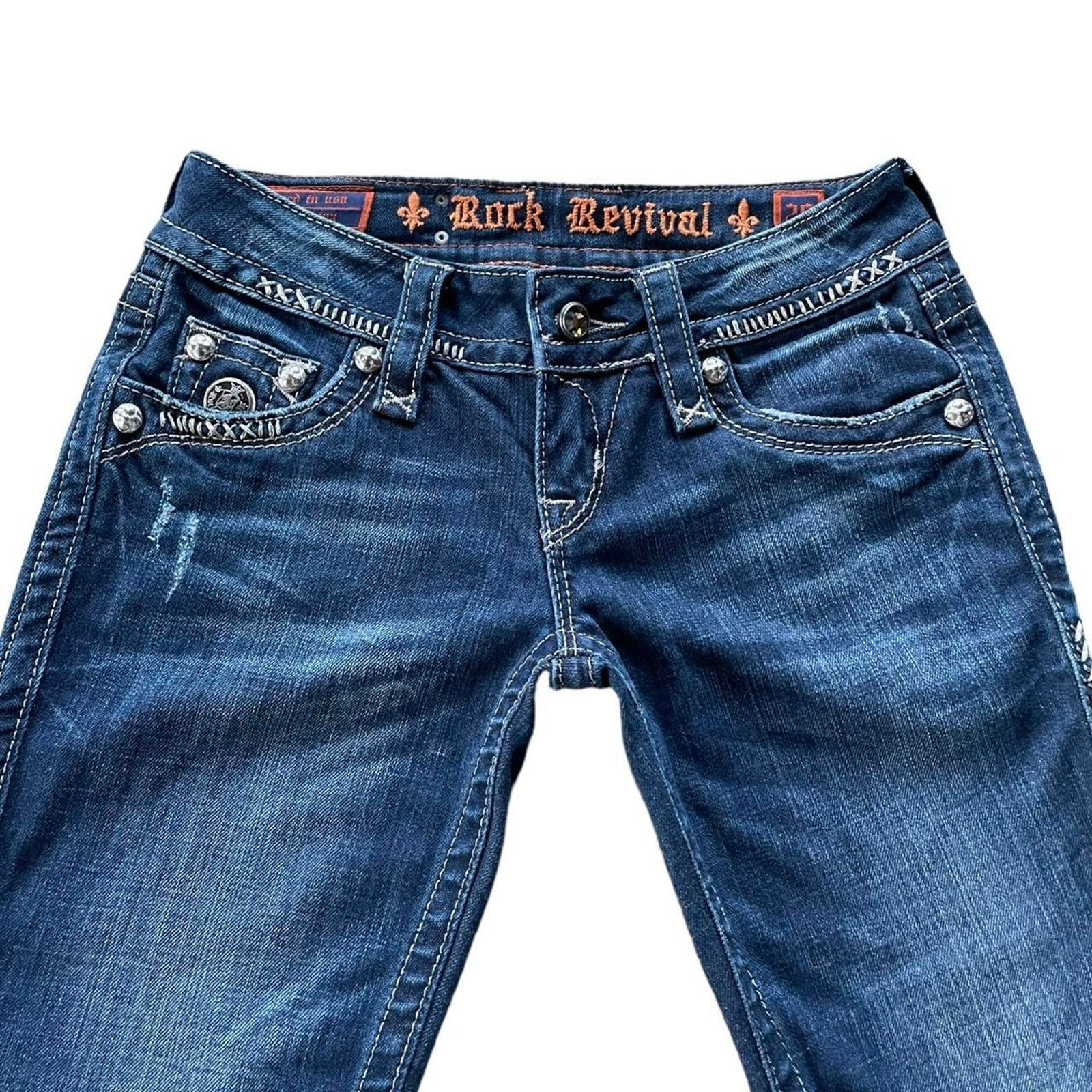 Rock Revival VTG Y2K Rock Revival bootcut jeans FLEUR DE LIS bling pocket Size 26" / US 2 / IT 38 - 5 Thumbnail