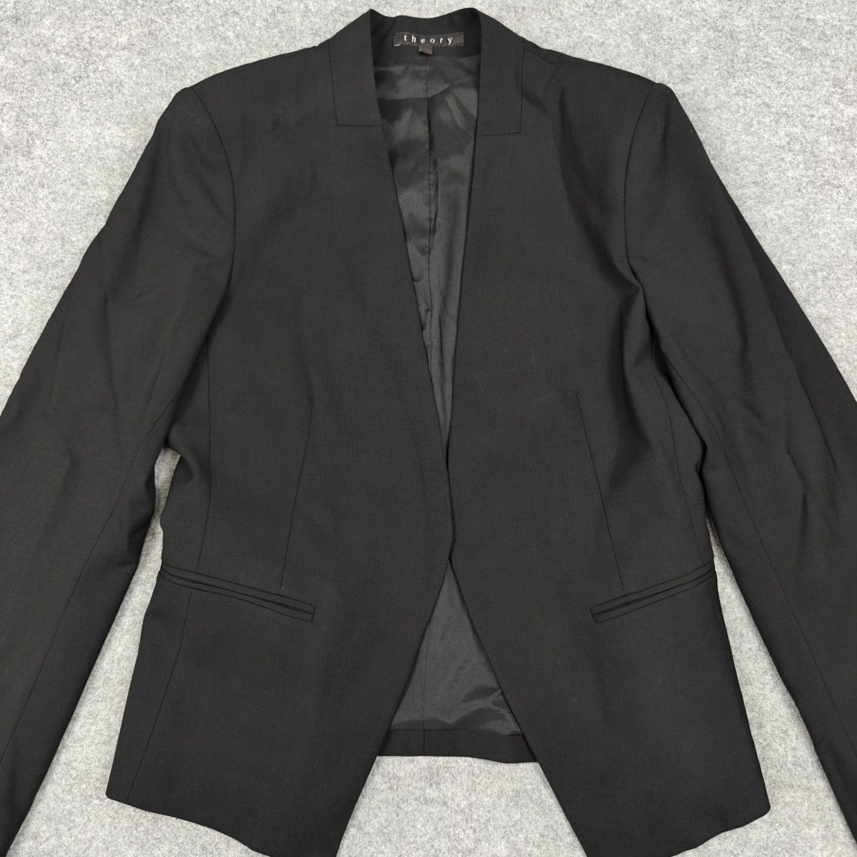 Theory Theory Womens Blazer Black Wool Blend Lined Stretch Jacket Workwear 4 Size S / US 4 / IT 40 - 2 Thumbnail