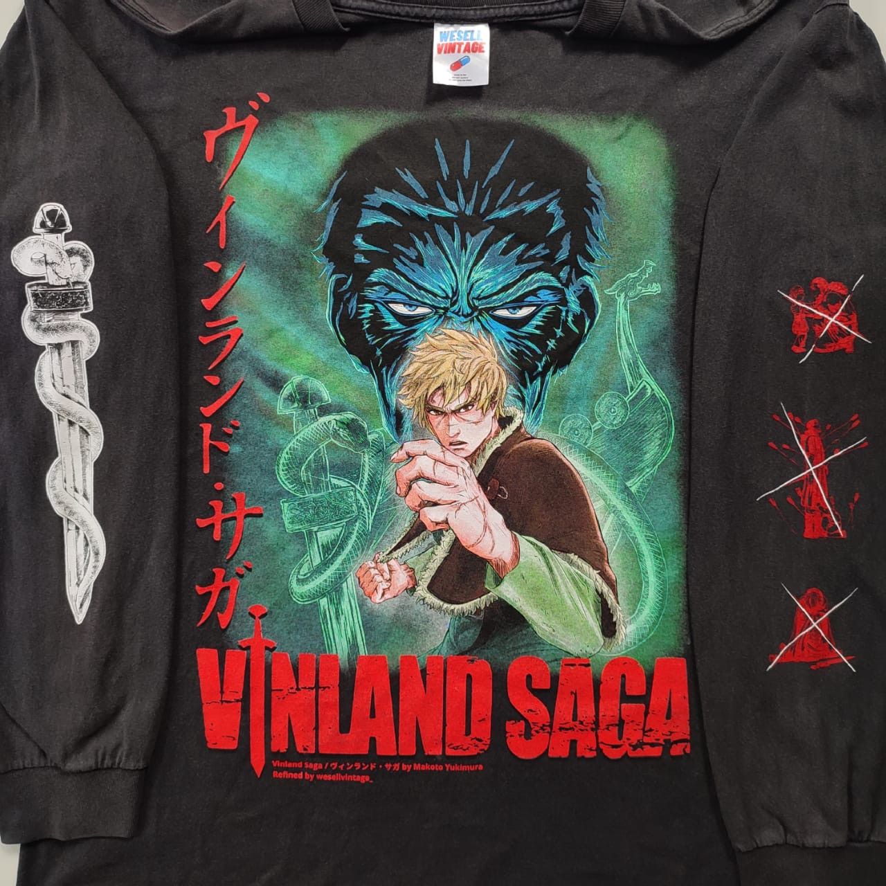 image of Anima Very Vinland Saga Thorfin Son Of Thors Boot T-Shirt in Black, Men's (Size XL)