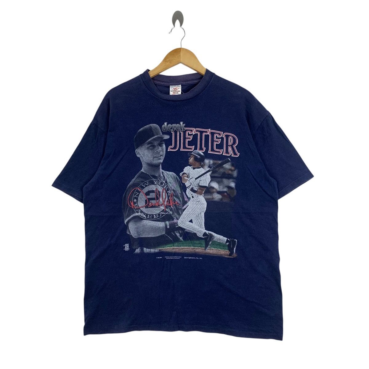 MLB Vintage 90s DEREK JETER MLB Baseball New York Yankees Tshirt Size US XL / EU 56 / 4 - 1 Thumbnail