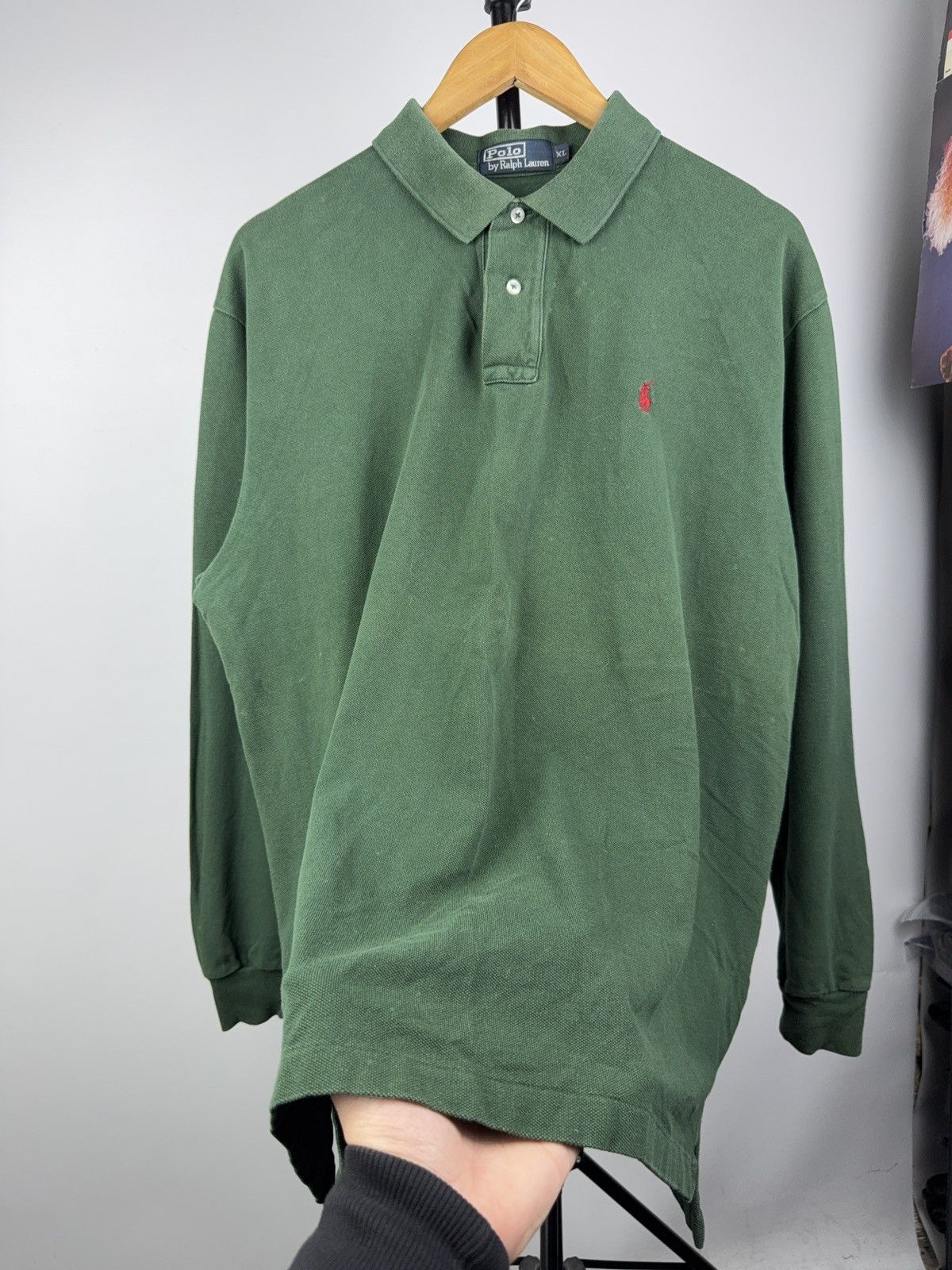 Polo Ralph Lauren 90s Retro Vintage Polo Ralph Lauren Long Sleeve Shirt Green Size US XL / EU 56 / 4 - 7 Thumbnail