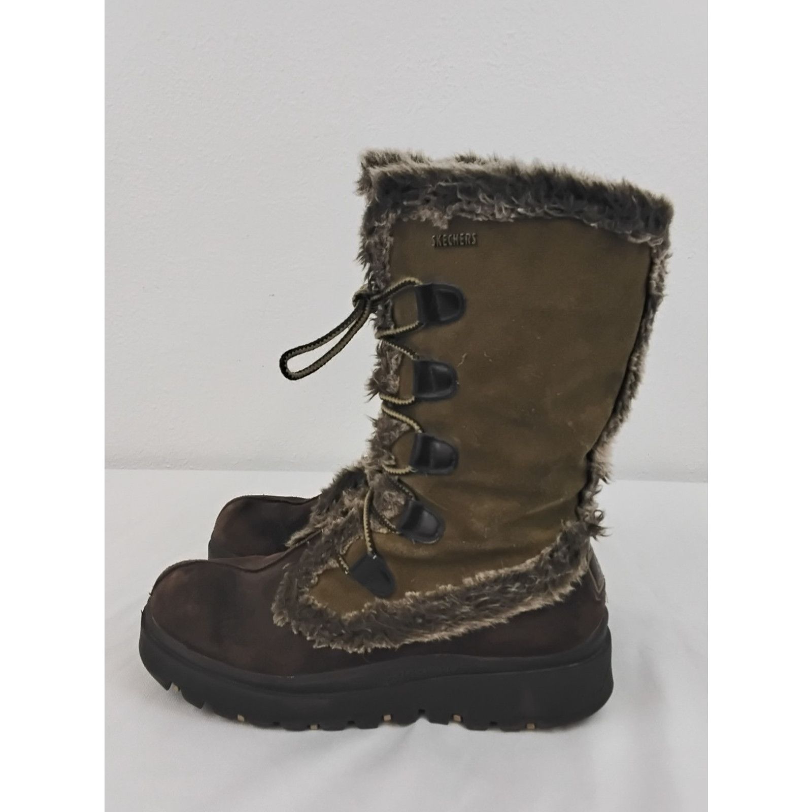 SKECHERS Sketchers Frolic Winter Boots Women's 8 Green/Brown Chunky Size US 8 / IT 38 - 5 Thumbnail