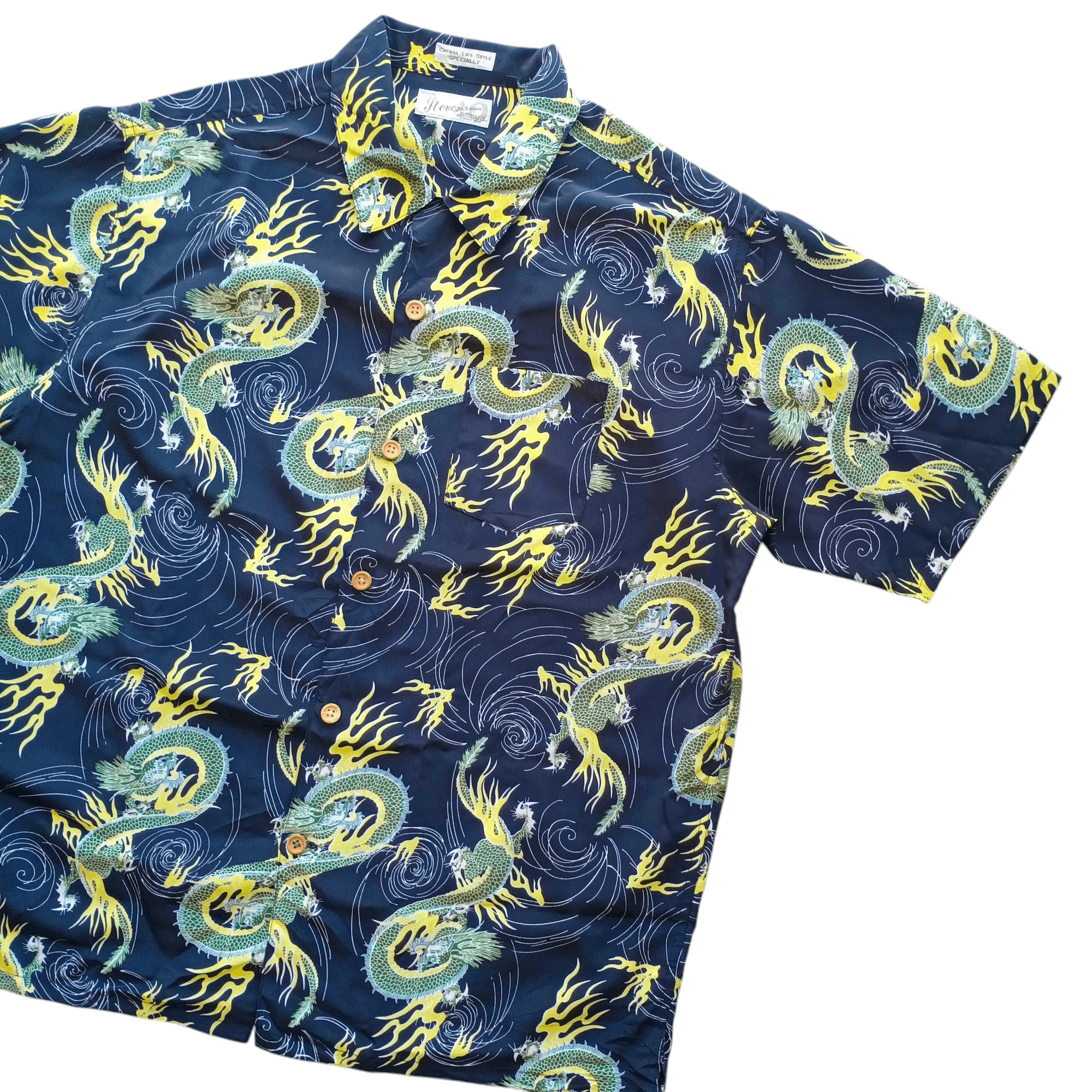 Japanese Brand STEVENSON Dragon Full Print Japanese Hawaii Toyo Sun Surf Size US XL / EU 56 / 4 - 1 Thumbnail