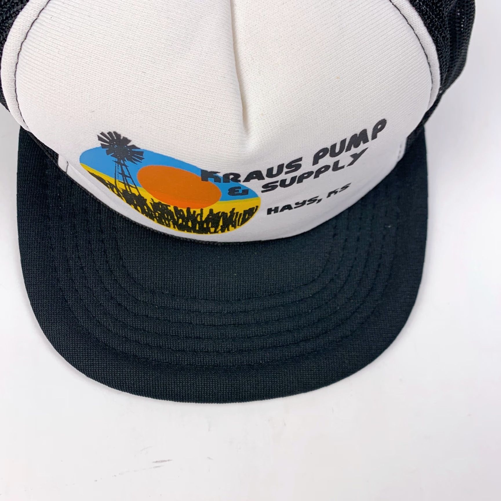 Vintage VINTAGE YA Snapback Trucker Hat Cap Black White Hays Kansas Pump & Supply Kraus YA Cap Mens Girls Boys Size ONE SIZE - 3 Thumbnail