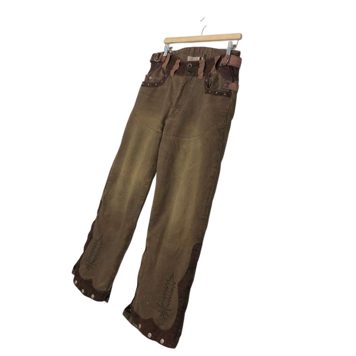 Japanese Brand 🔥CROPPED BIKER PUNK PANTS DISTRESSED IF SIX WAS NINE STYLE Size US 34 / EU 50 - 4 Thumbnail