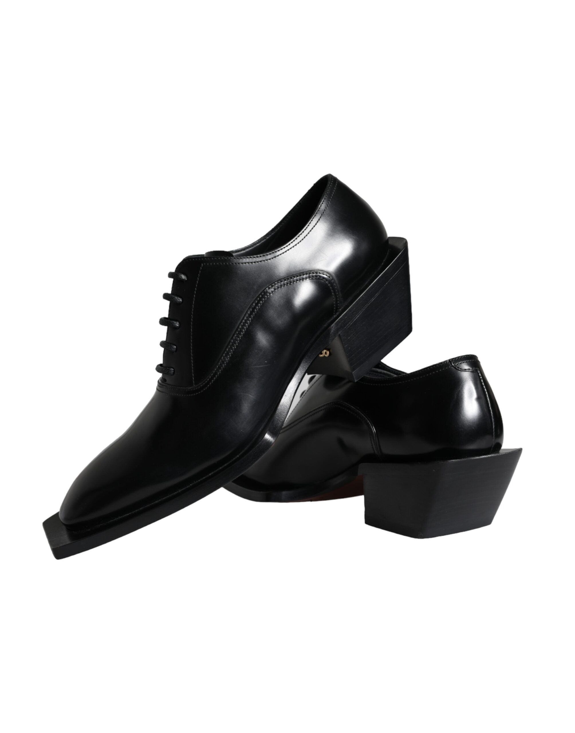 Dolce & Gabbana o1y0125 Leather Laced Shoes in Black Size US 6 / EU 39 - 3 Thumbnail