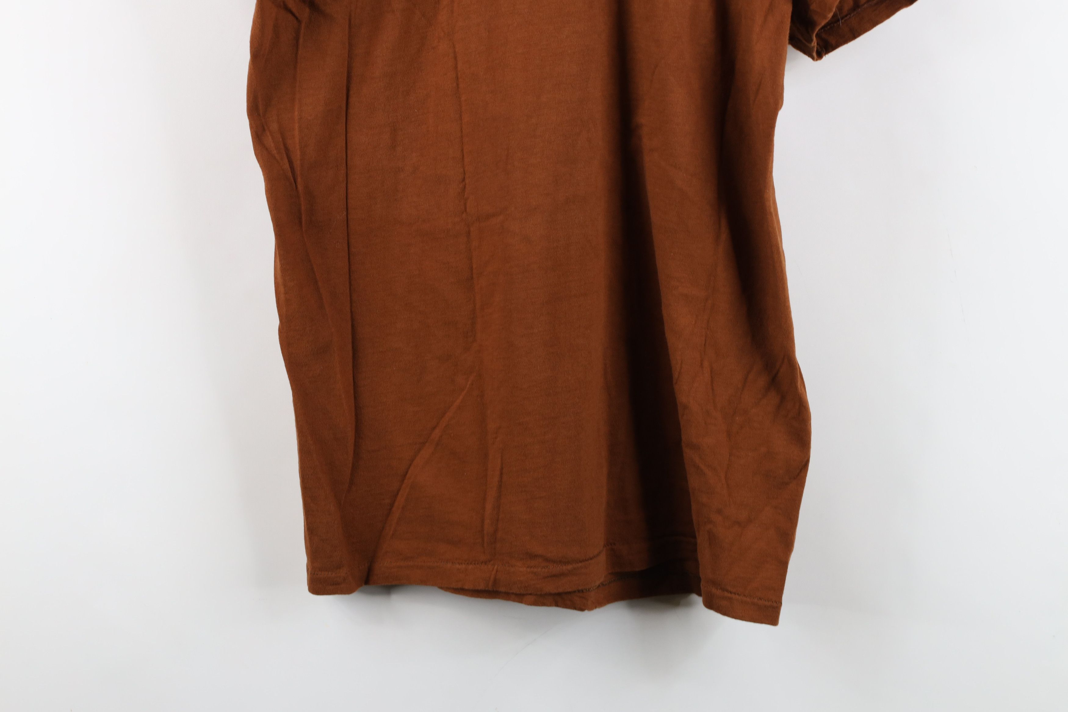 Vintage Vintage 60s 70s Streetwear Blank Cotton T-Shirt Brown USA Size US M / EU 48-50 / 2 - 11 Thumbnail