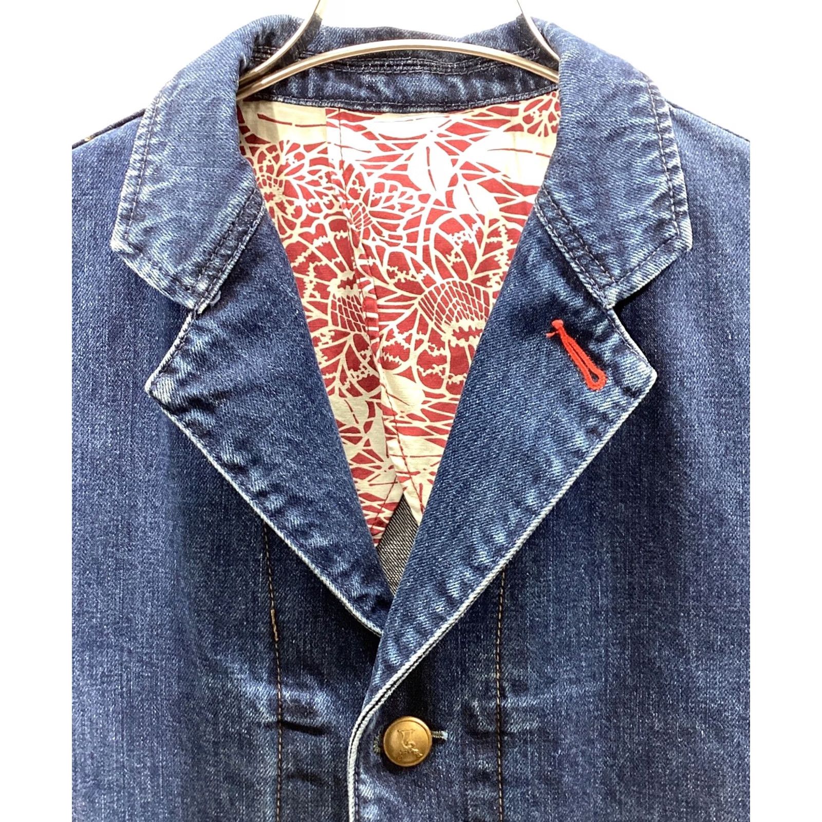Denime RED EAR Indigo Denim Jacket Men M Size Jacket Size US M / EU 48-50 / 2 - 3 Thumbnail