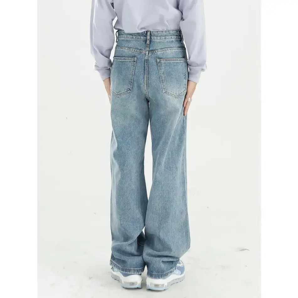 Japanese Brand Retro loose straight leg ripped jeans Size US 32 / EU 48 - 2 Thumbnail