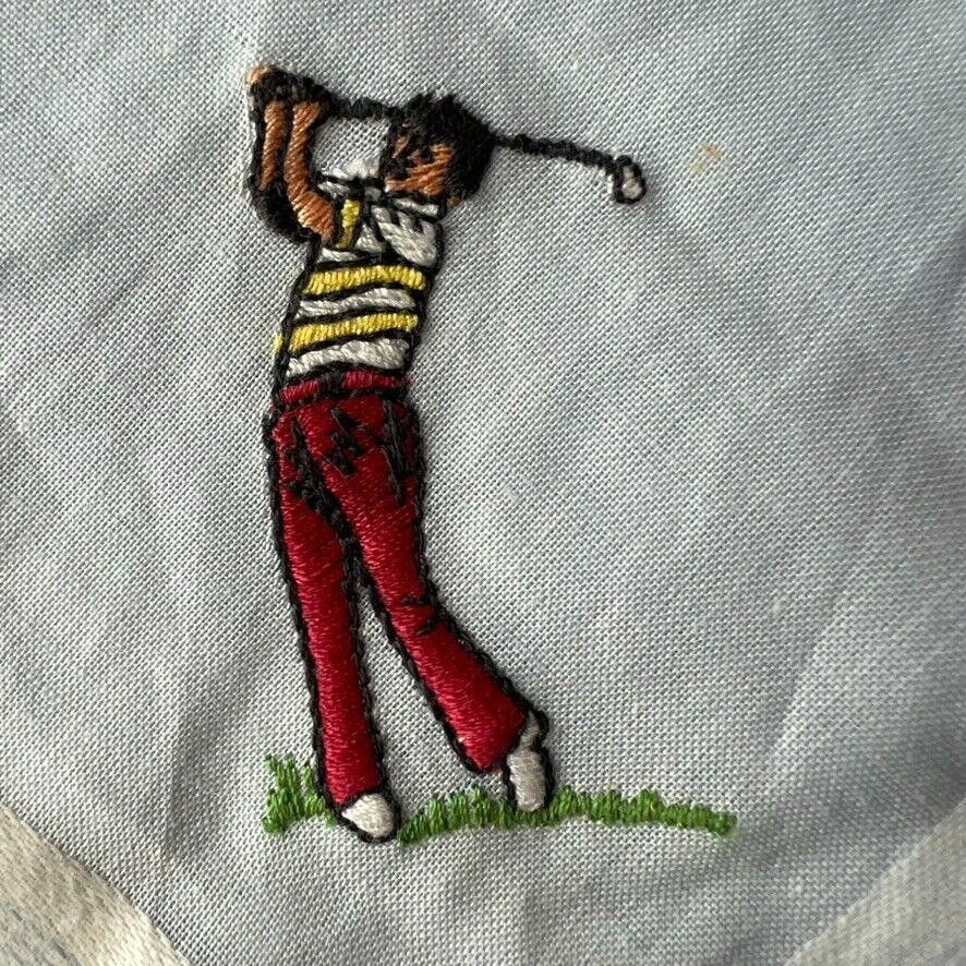 Designer VTG Embroidered Golf Handkerchief Bob Hope Estate ULTRA RARE Size ONE SIZE - 4 Thumbnail