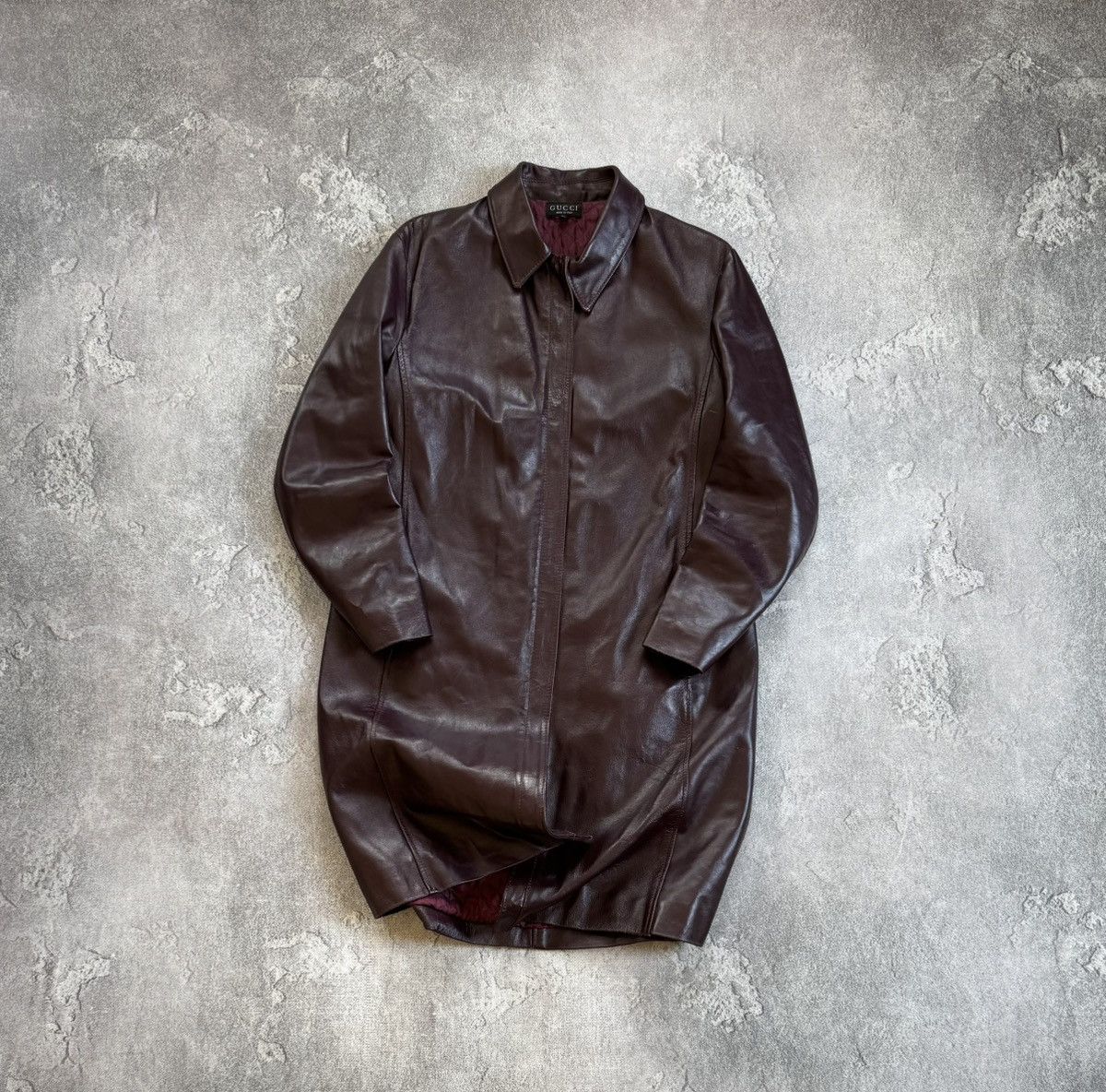 Gucci Gucci 46size retro vintage leather coat zip jacket 90s Size L / US 10 / IT 46 - 1 Thumbnail